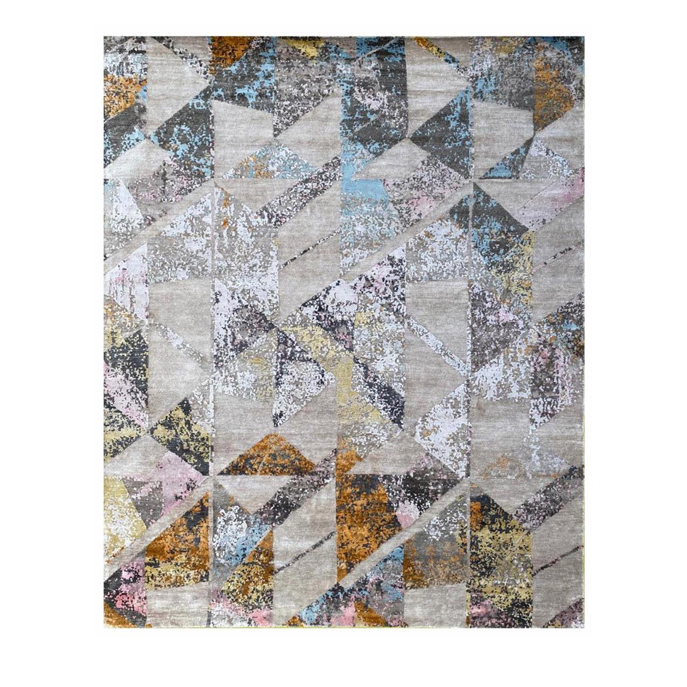 Carpe diem is a protagonist of Shanti collection. This hand knotted bamboo silk rug is made in india is perfect for modern interior thanks to its geometric design.