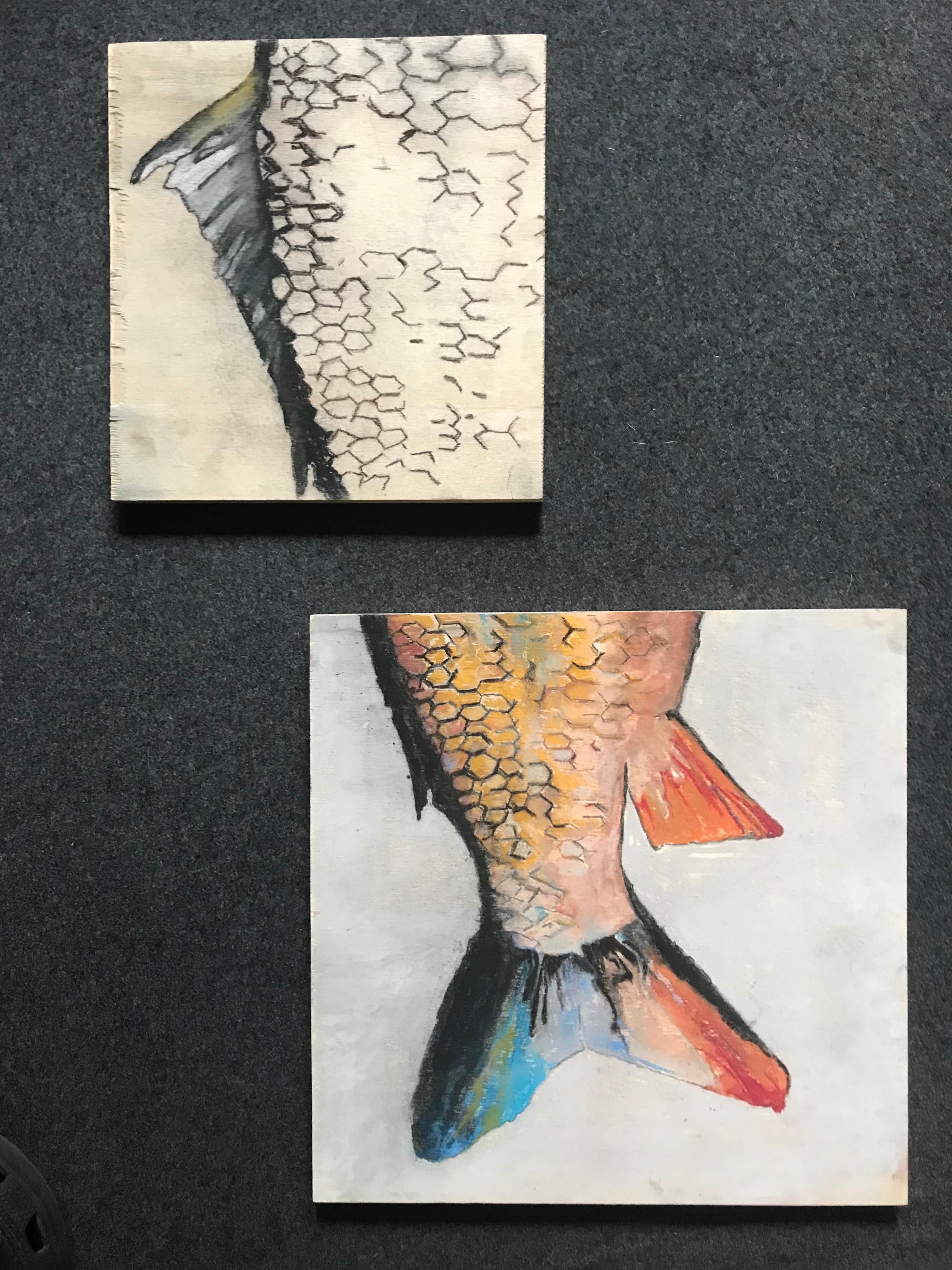 Peinture - Peinture de poisson - Carpe Diem en vente 1