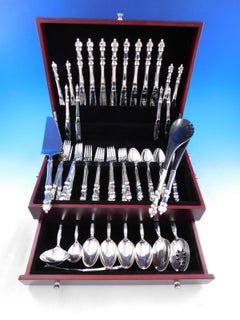 Servizio di posate in argento sterling “Carpenter Hall” di Towle per 8 persone, set da 56 pezzi