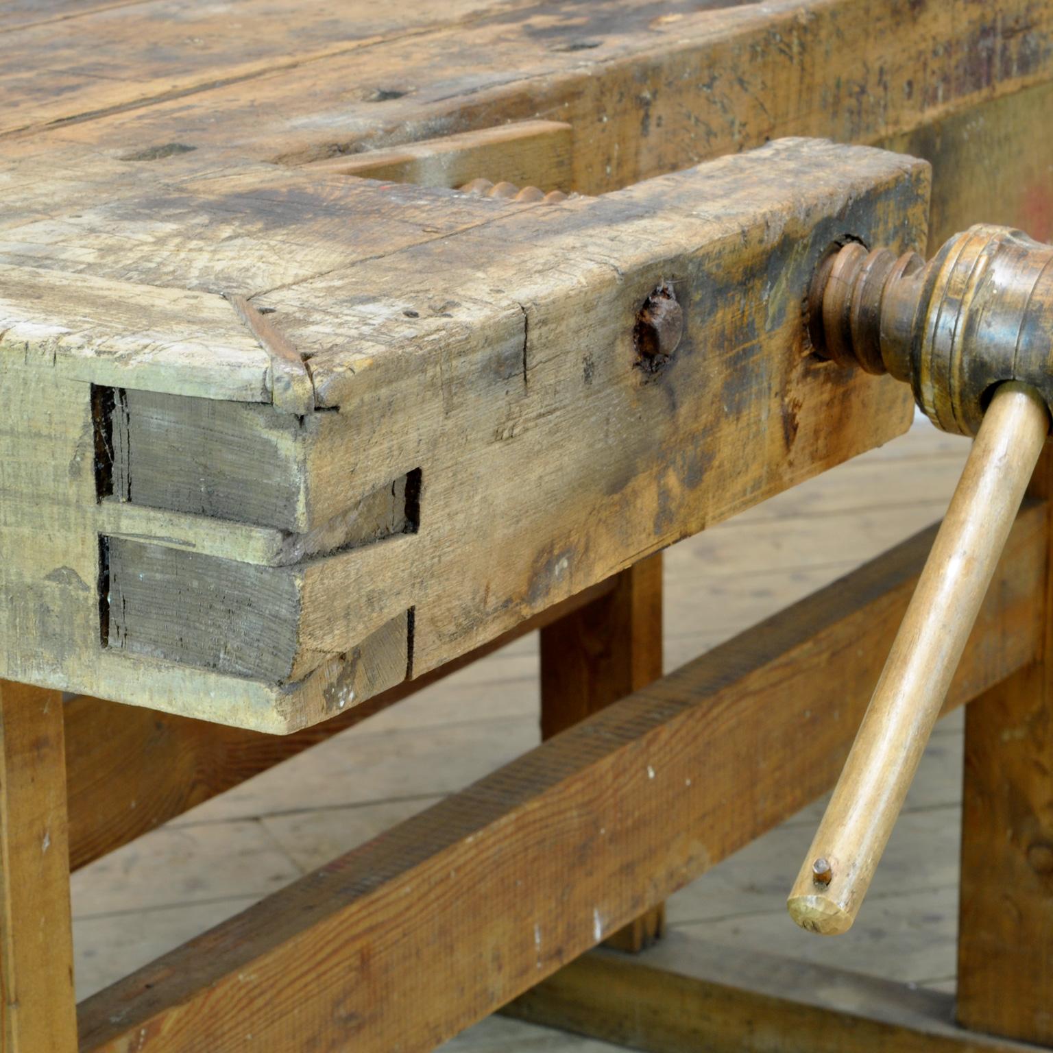 Carpenters Oak Workbench, circa 1900 5