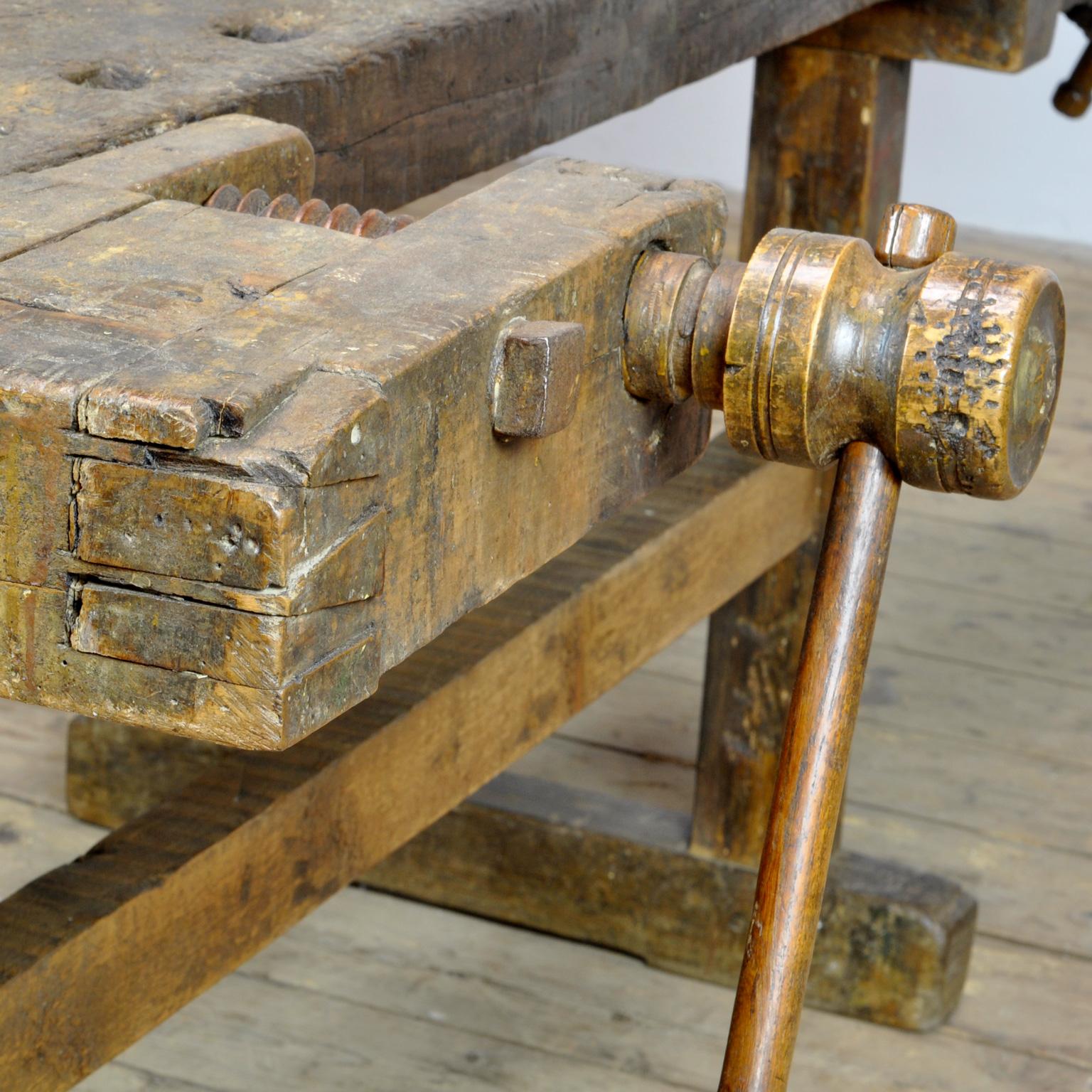 Carpenters Oak Workbench, circa 1900 5
