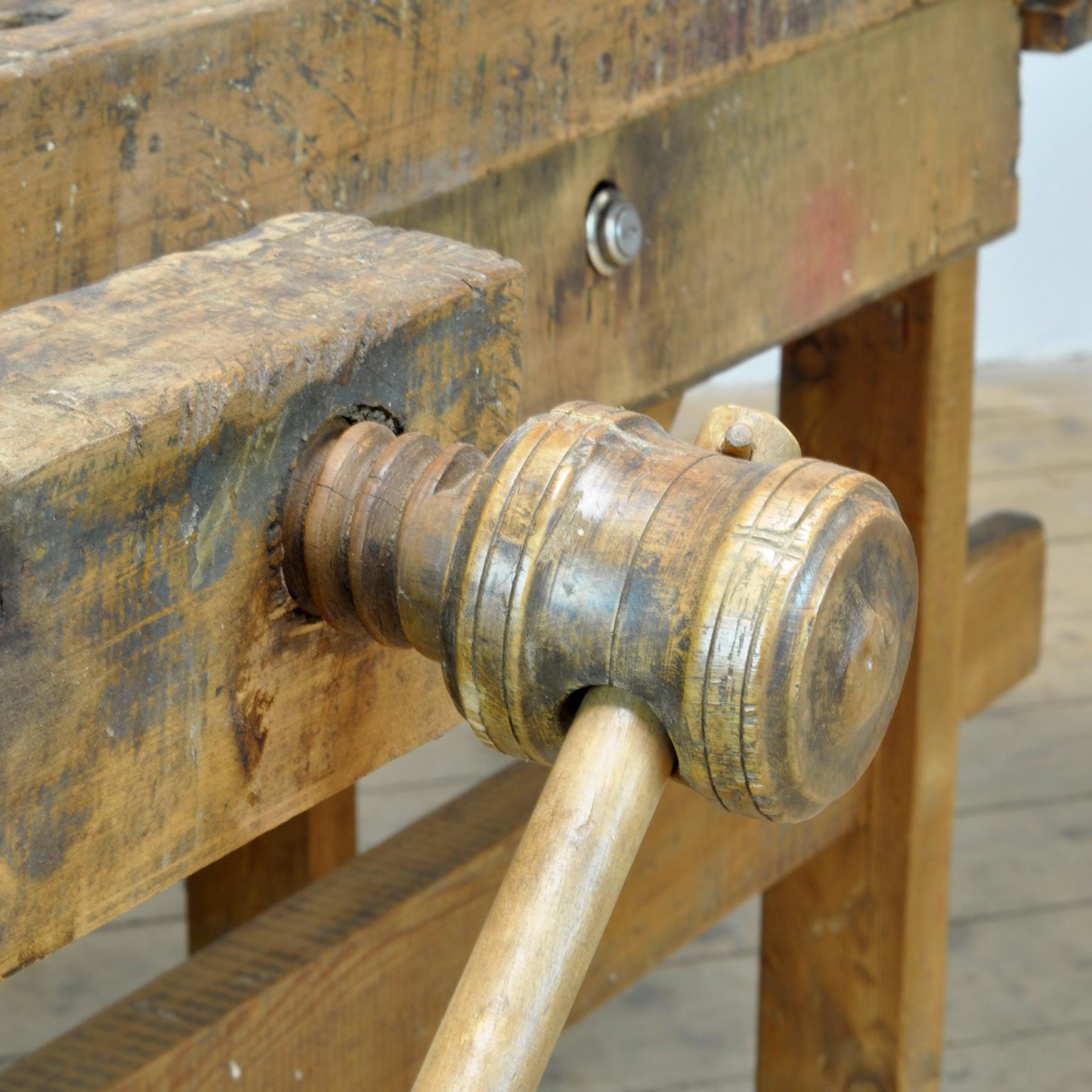 Carpenters Oak Workbench, circa 1900 6