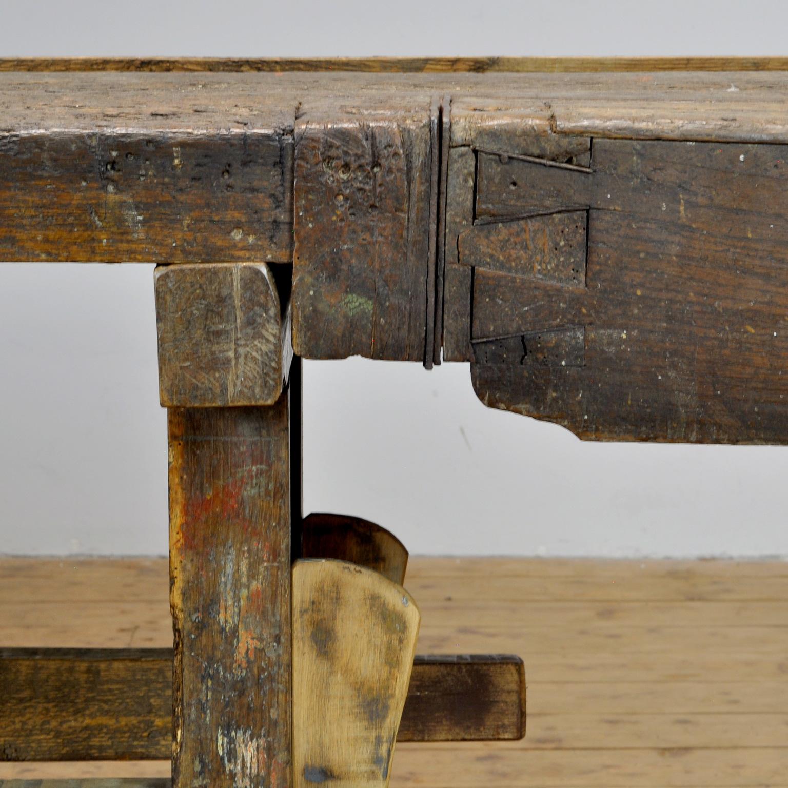 Carpenters Oak Workbench, circa 1900 6