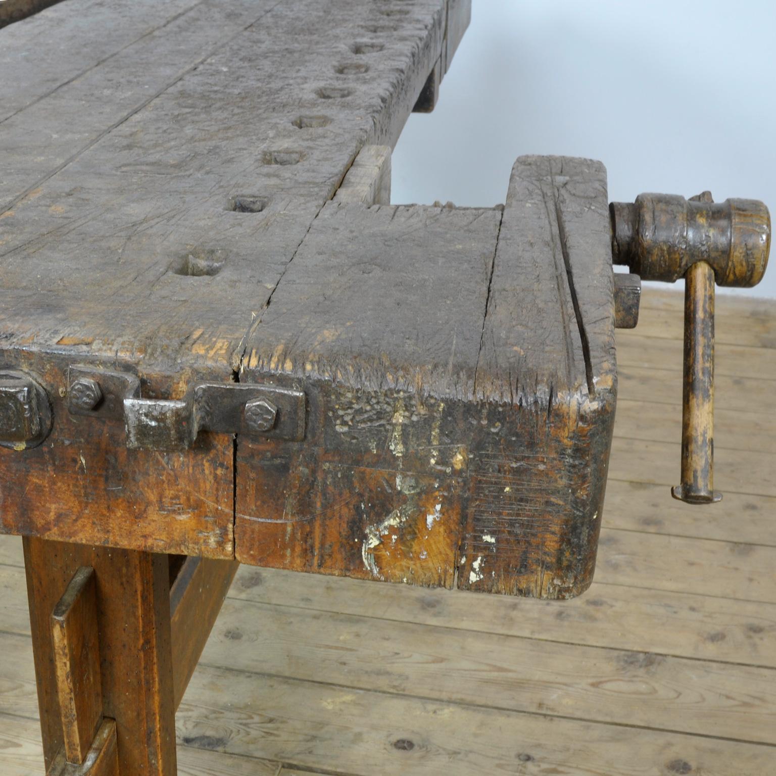 Carpenters Oak Workbench, circa 1900 7