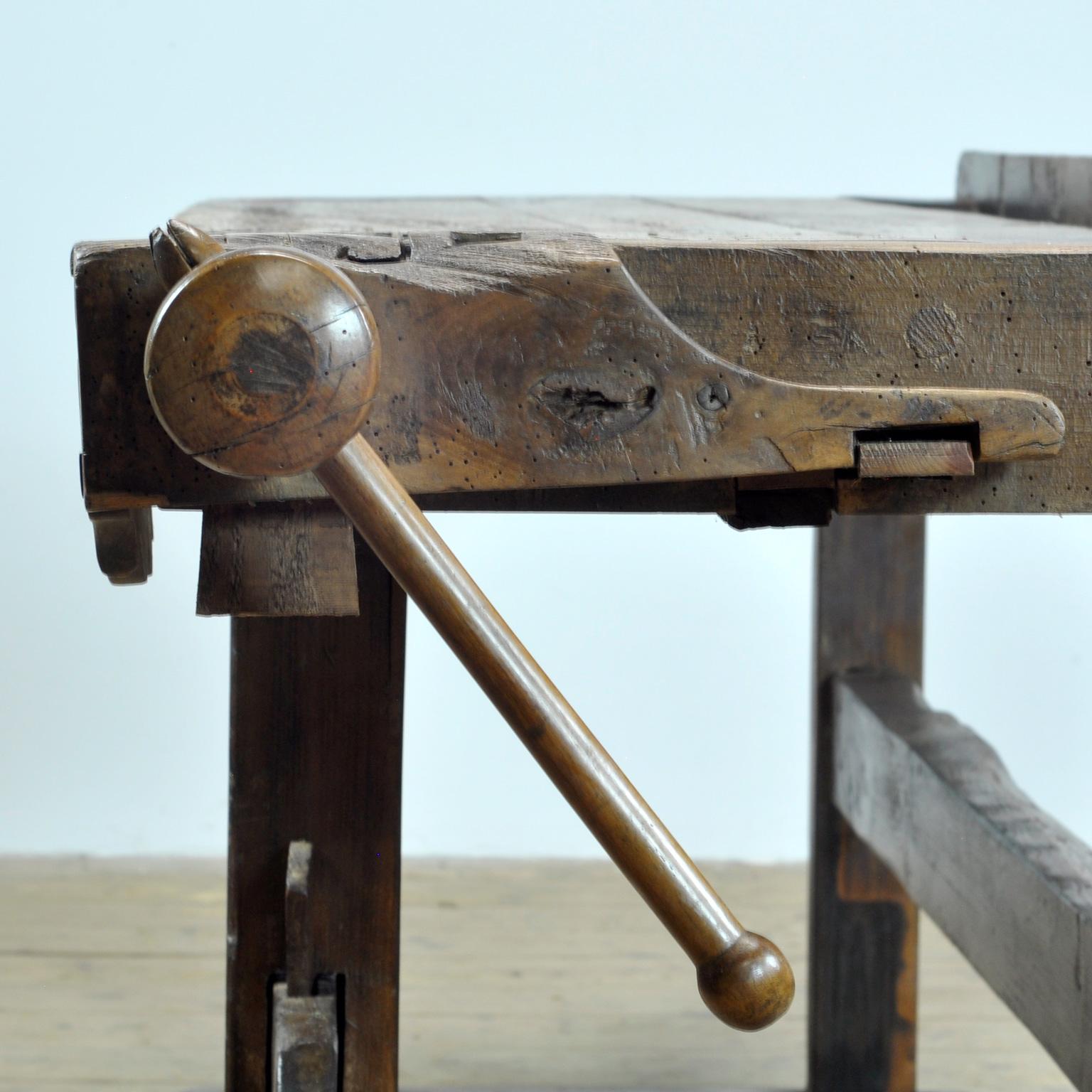 Carpenters Oak Workbench, circa 1900 8