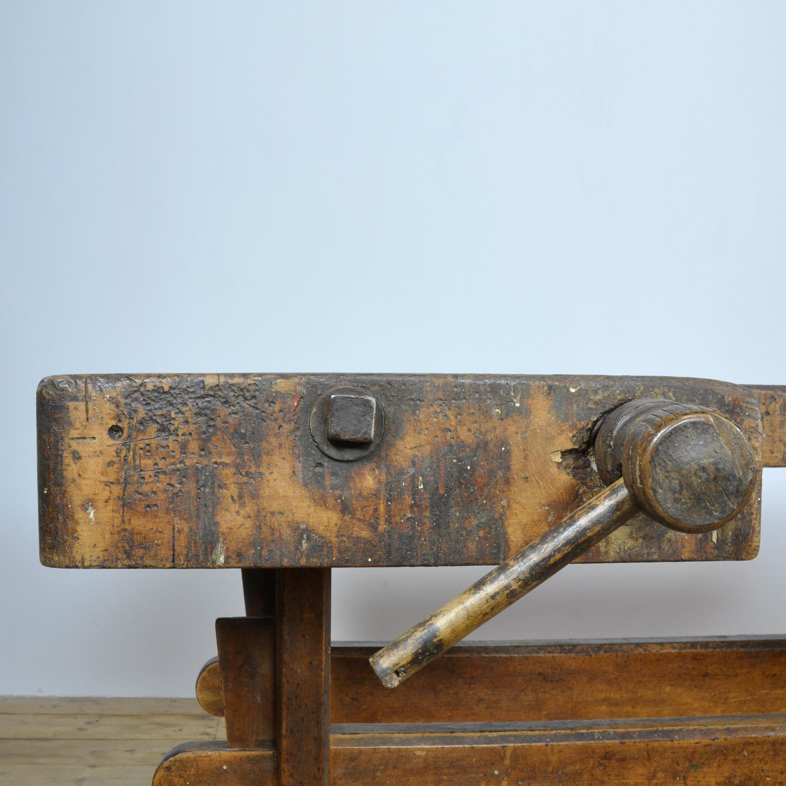 French Carpenters Oak Workbench, circa 1900