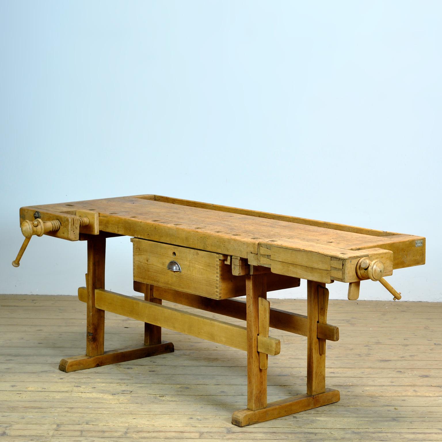 Hongrois Établi de menuisier en Oak, vers 1900