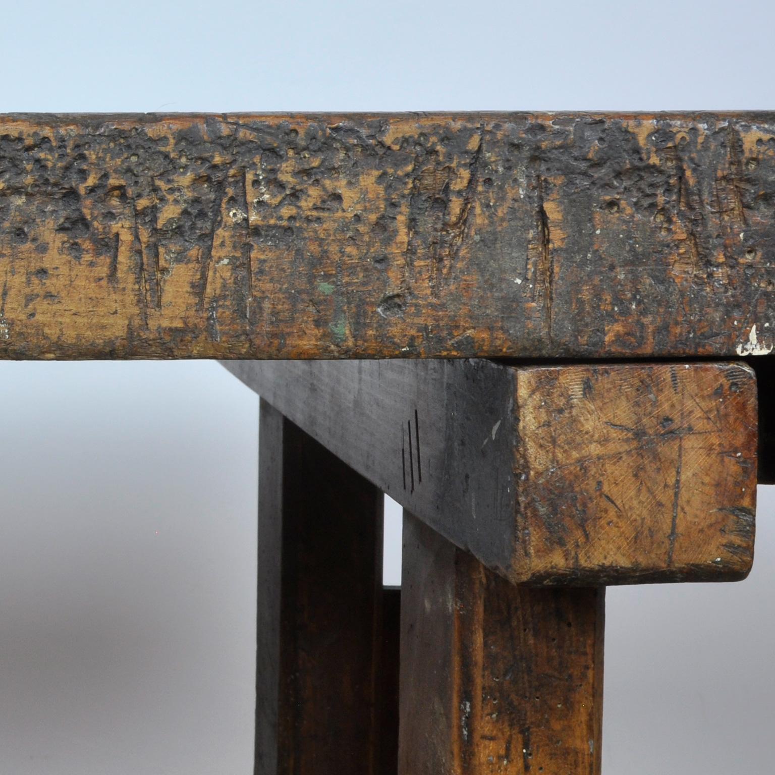 Carpenters Oak Workbench, circa 1900 In Good Condition In Amsterdam, Noord Holland