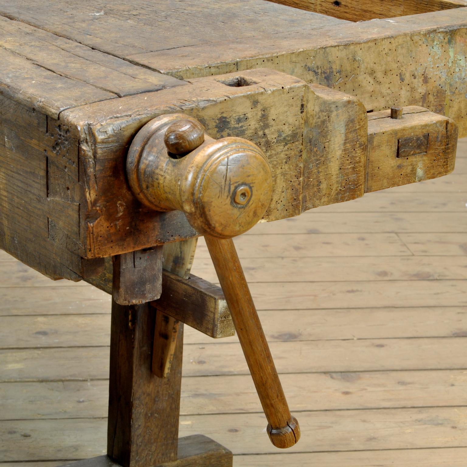 20th Century Carpenters Oak Workbench, circa 1900