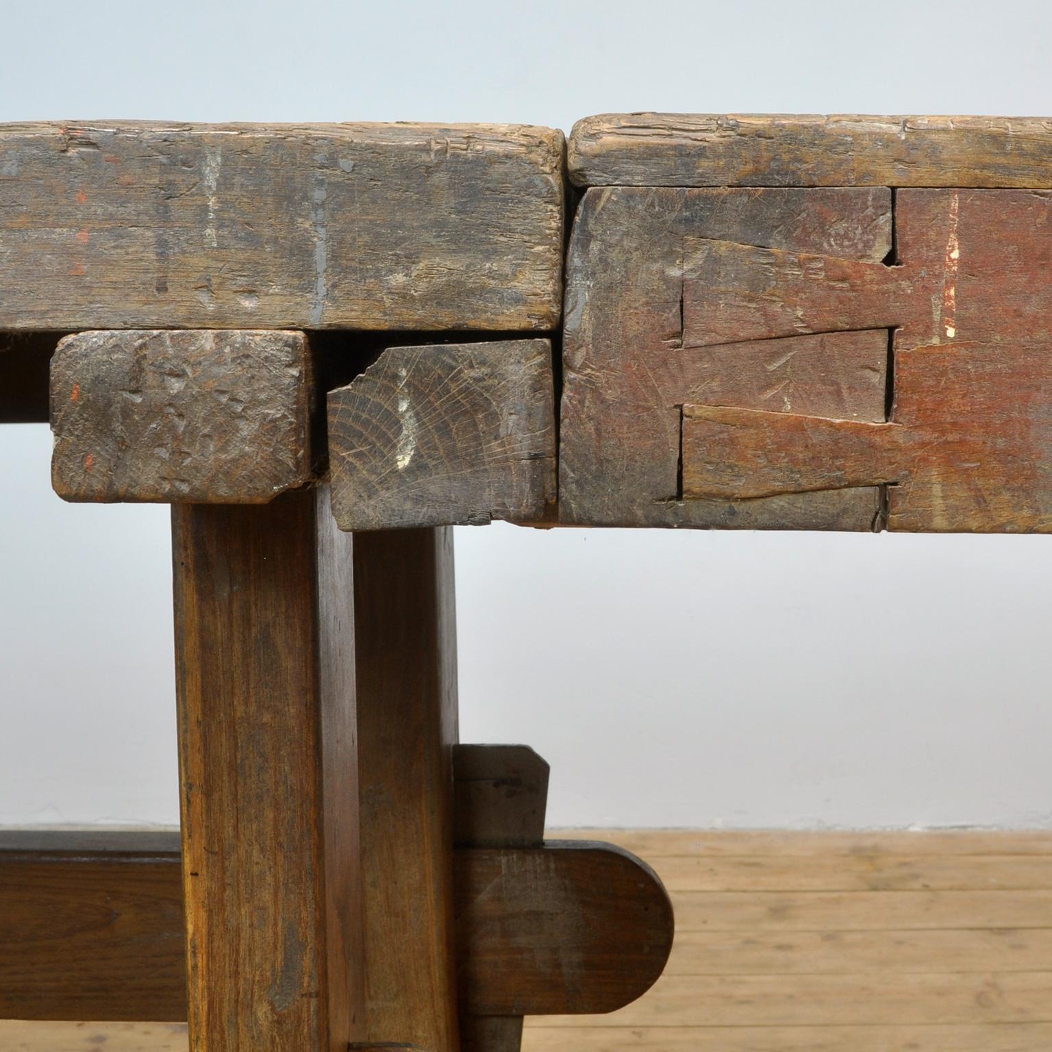 Carpenters Oak Workbench, circa 1900 1