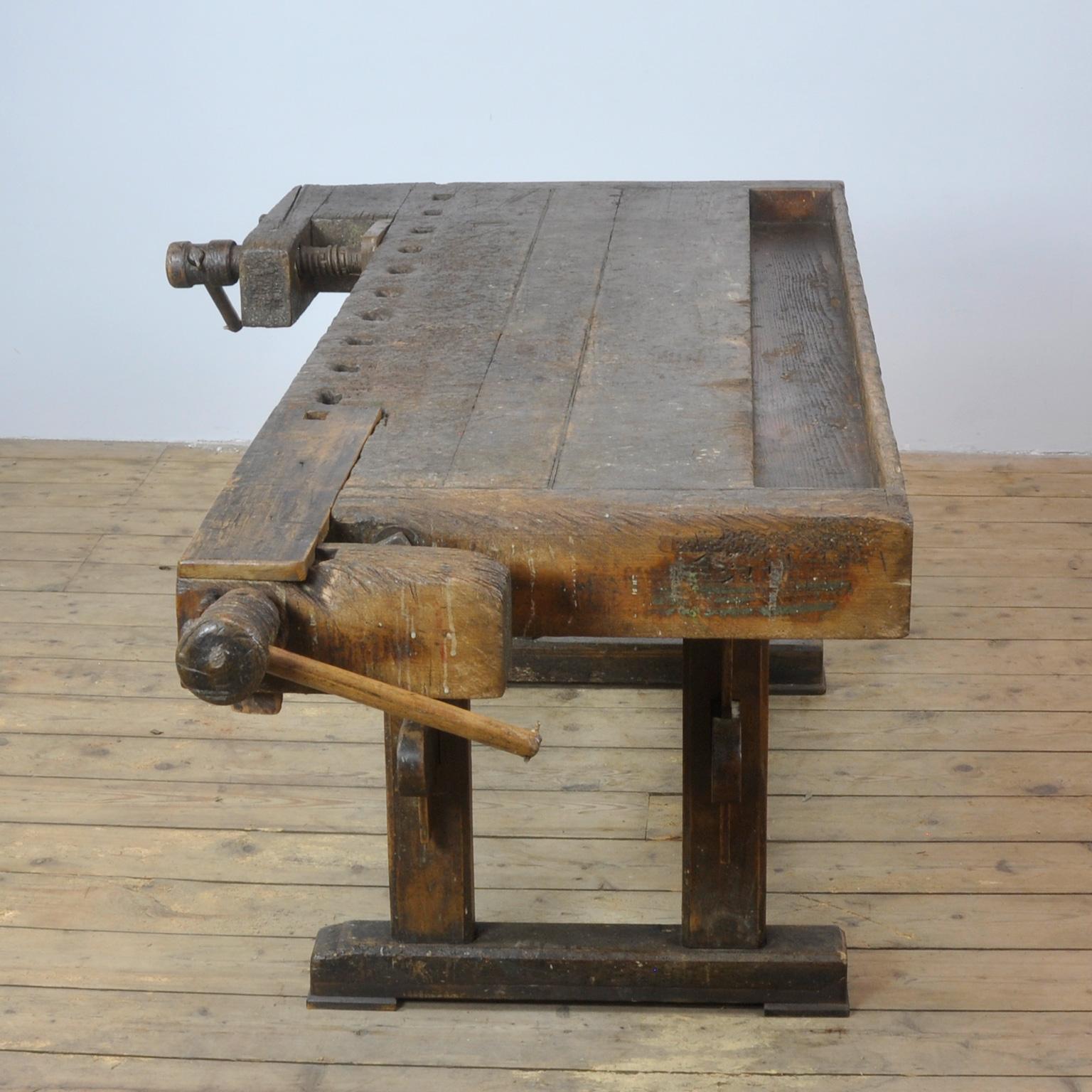 Carpenters Oak Workbench, circa 1900 1