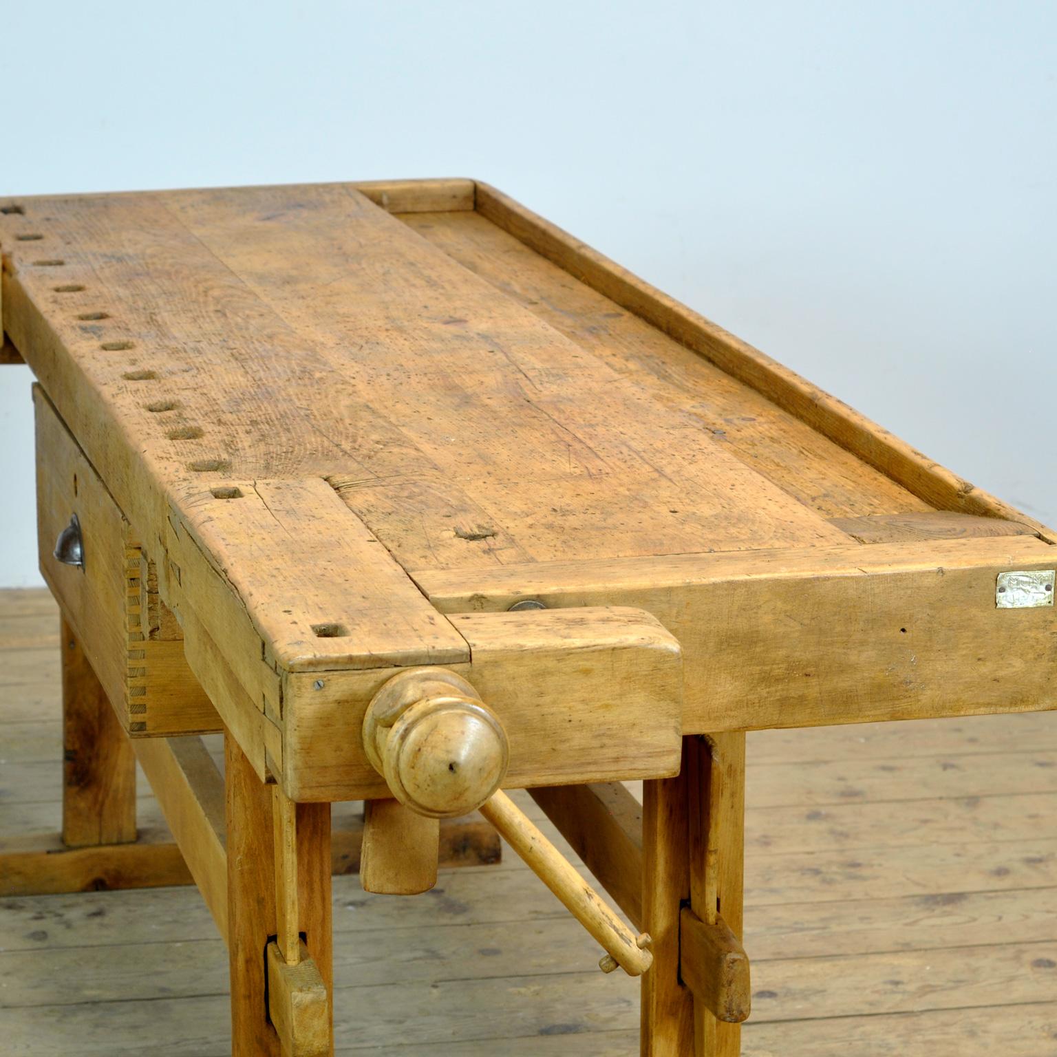 Chêne Établi de menuisier en Oak, vers 1900