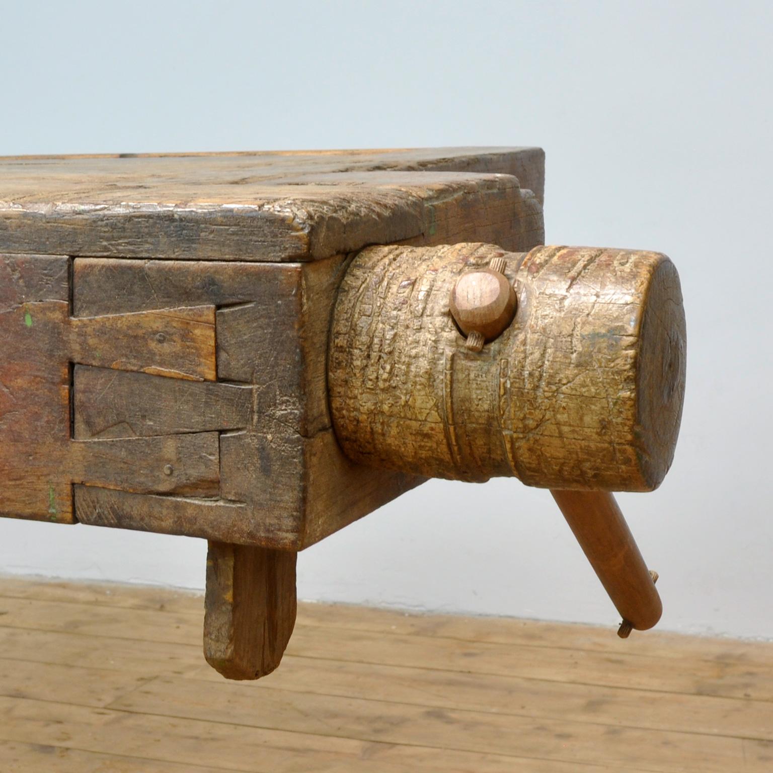 Carpenters Oak Workbench, circa 1900 2