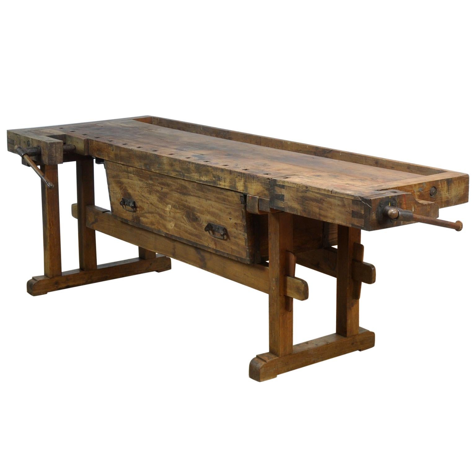 Carpenters Oak Workbench, circa 1900