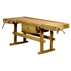 Antique Carpenters Oak Workbench, circa 1900