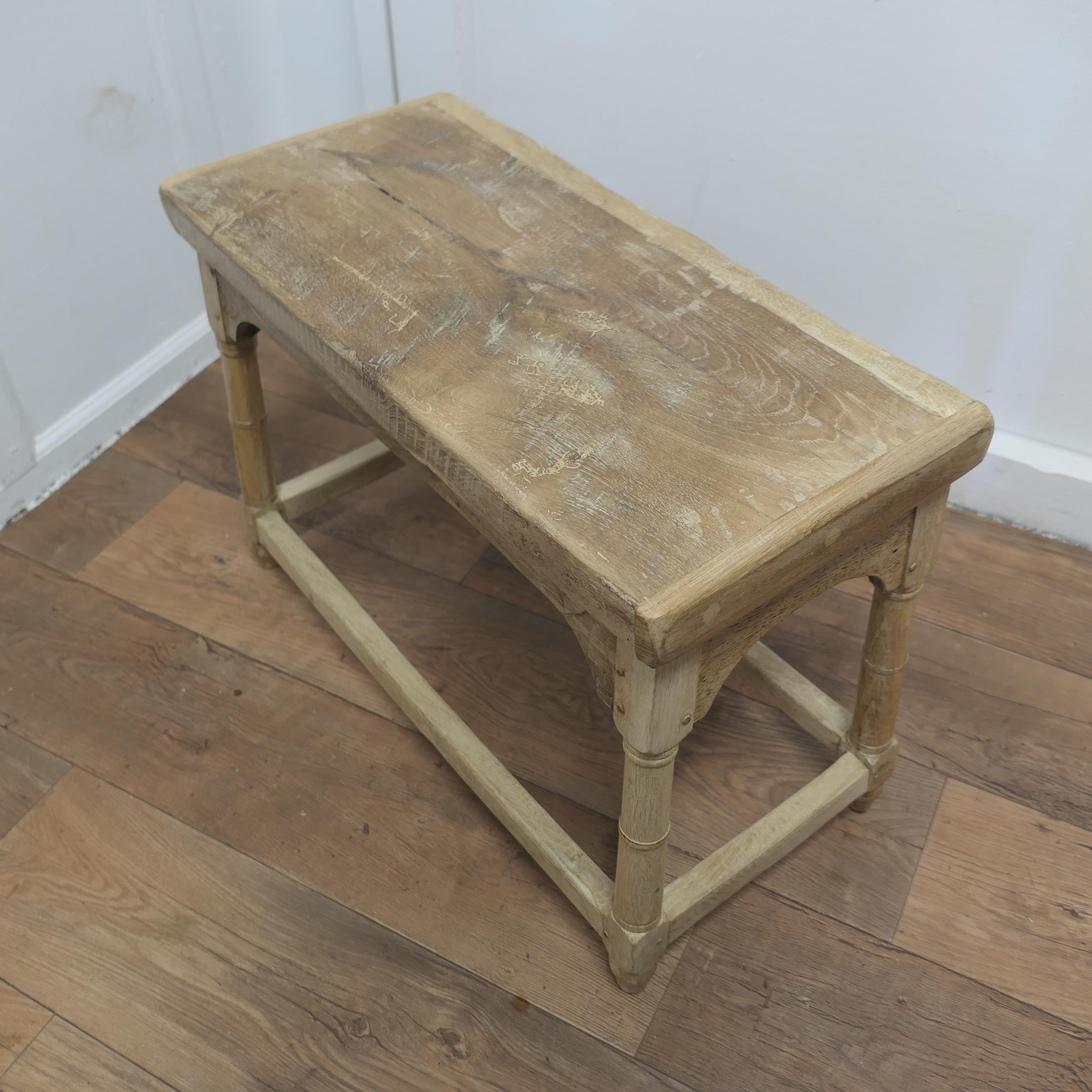 Carpenters Rustic Bleached Oak Joint Stool  This is a wonderful piece  For Sale 1