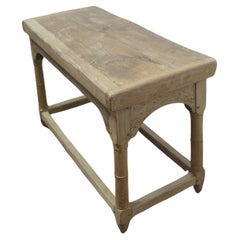 Antique Carpenters Rustic Bleached Oak Joint Stool  This is a wonderful piece 