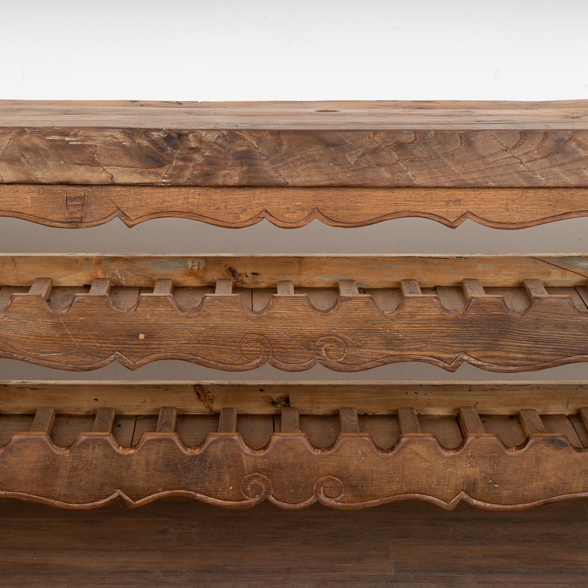 Carpenters Rustic Work Table Console Wine Rack, France circa 1880 4
