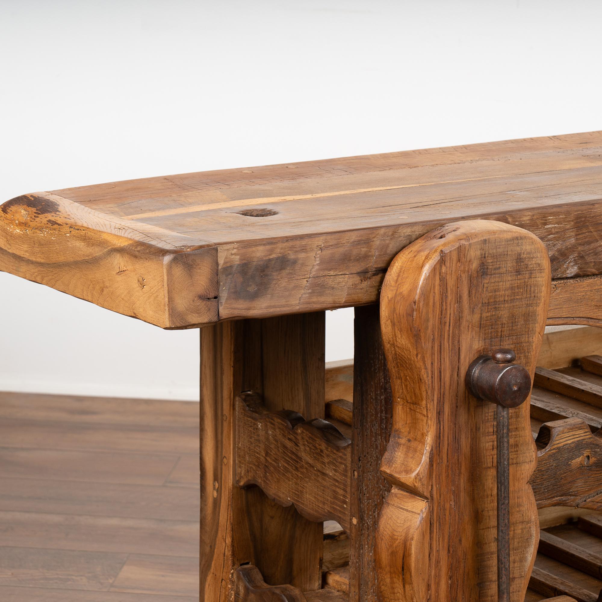 Carpenters Rustic Work Table Console Wine Rack, France circa 1880 5