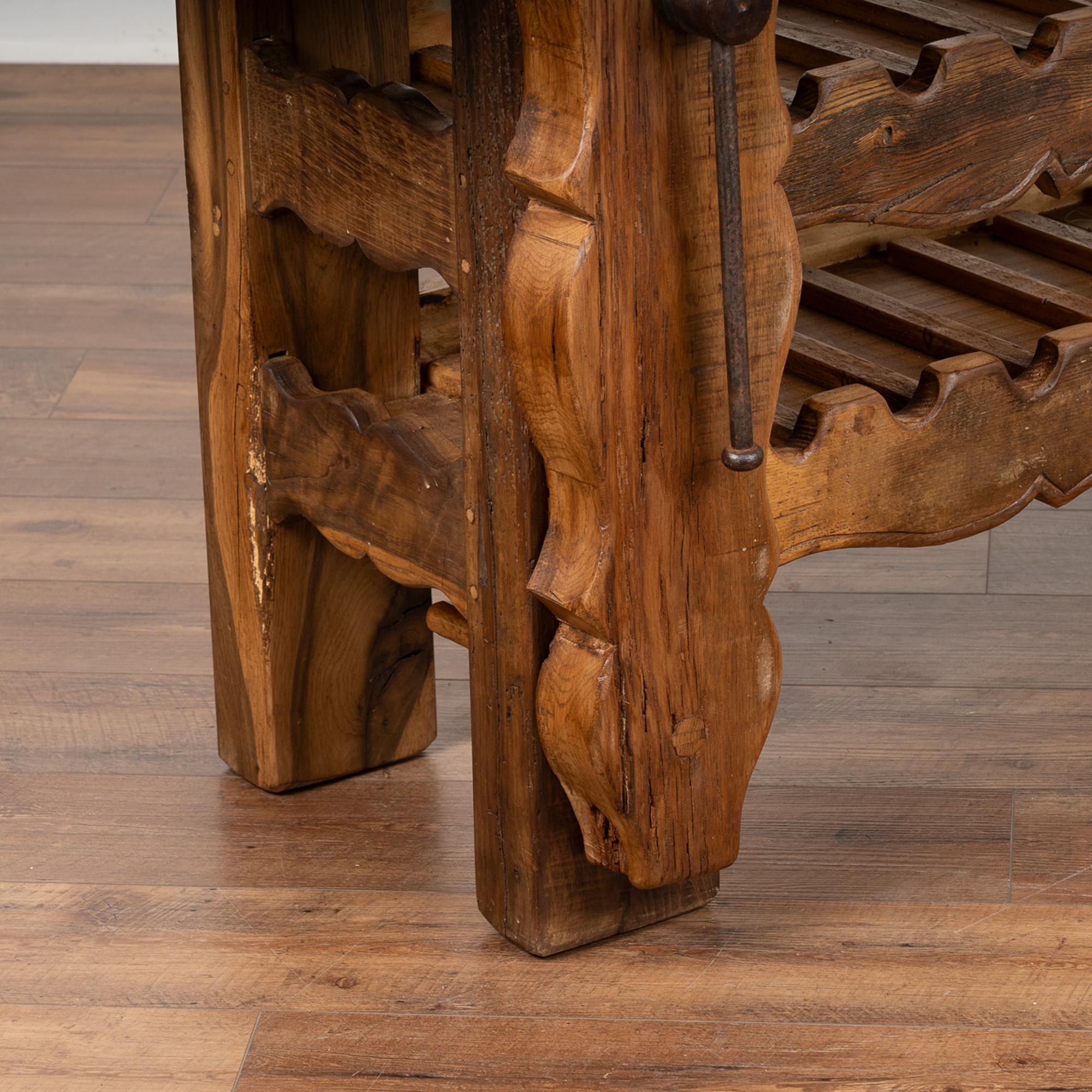 Carpenters Rustic Work Table Console Wine Rack, France circa 1880 1