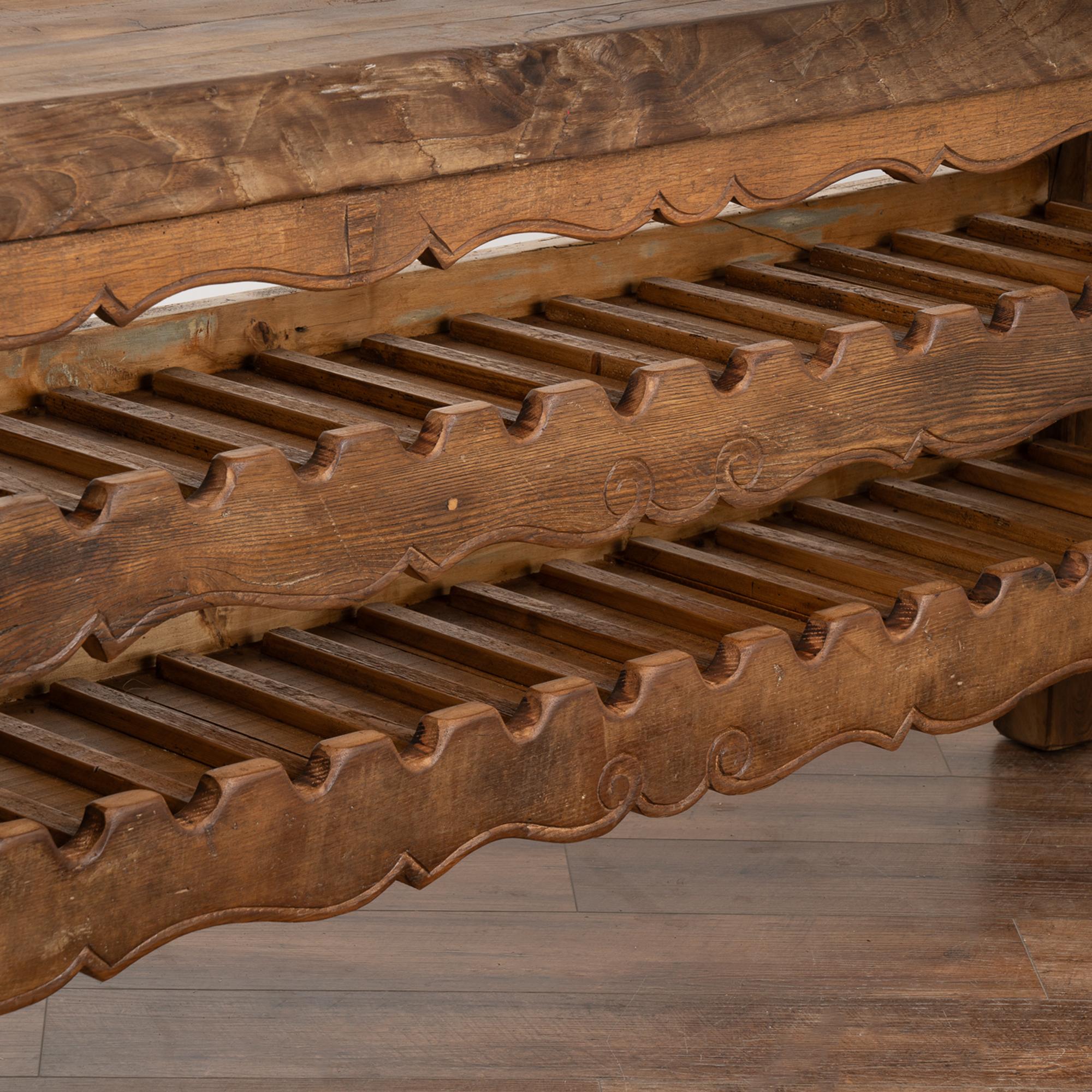 Carpenters Rustic Work Table Console Wine Rack, France circa 1880 3