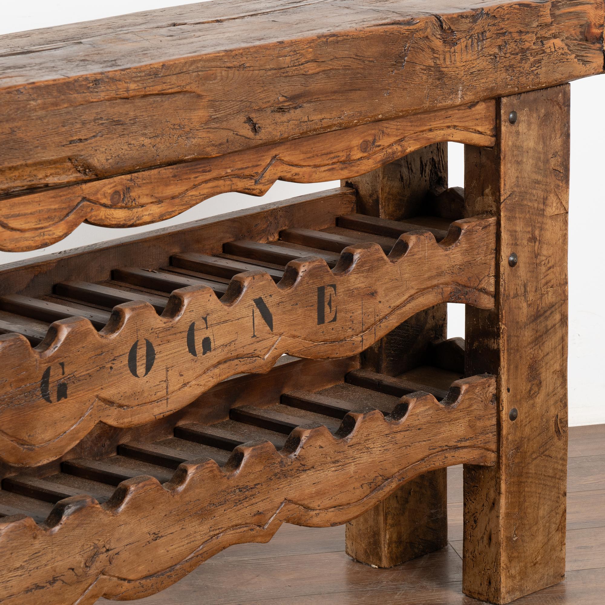 Carpenter's Workbench Console Table With Wine Rack from France, circa 1880 2