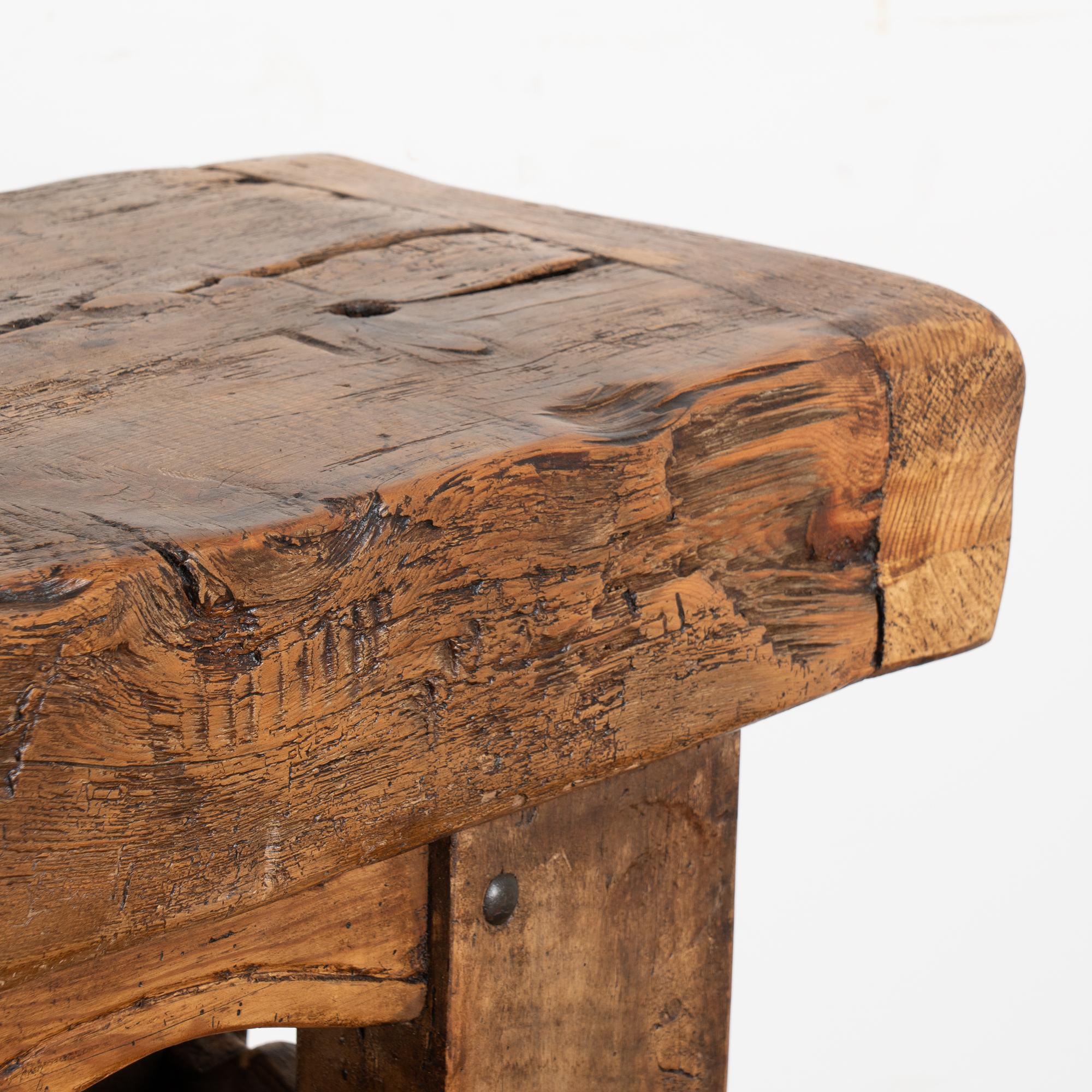 Carpenter's Workbench Console Table With Wine Rack from France, circa 1880 4
