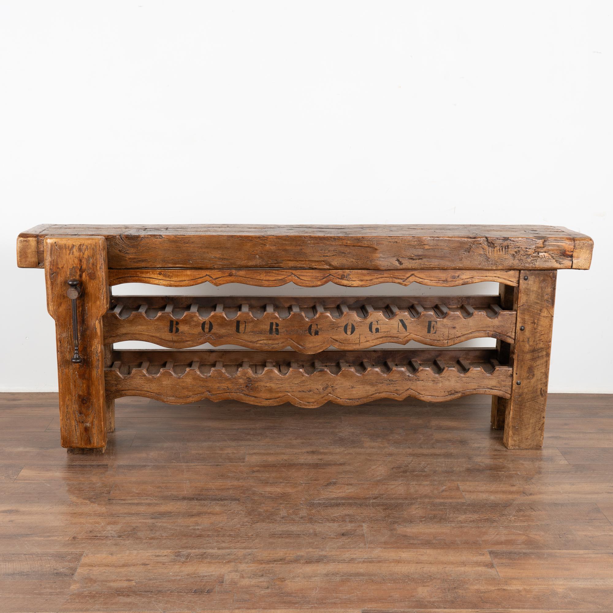 sofa table with wine rack