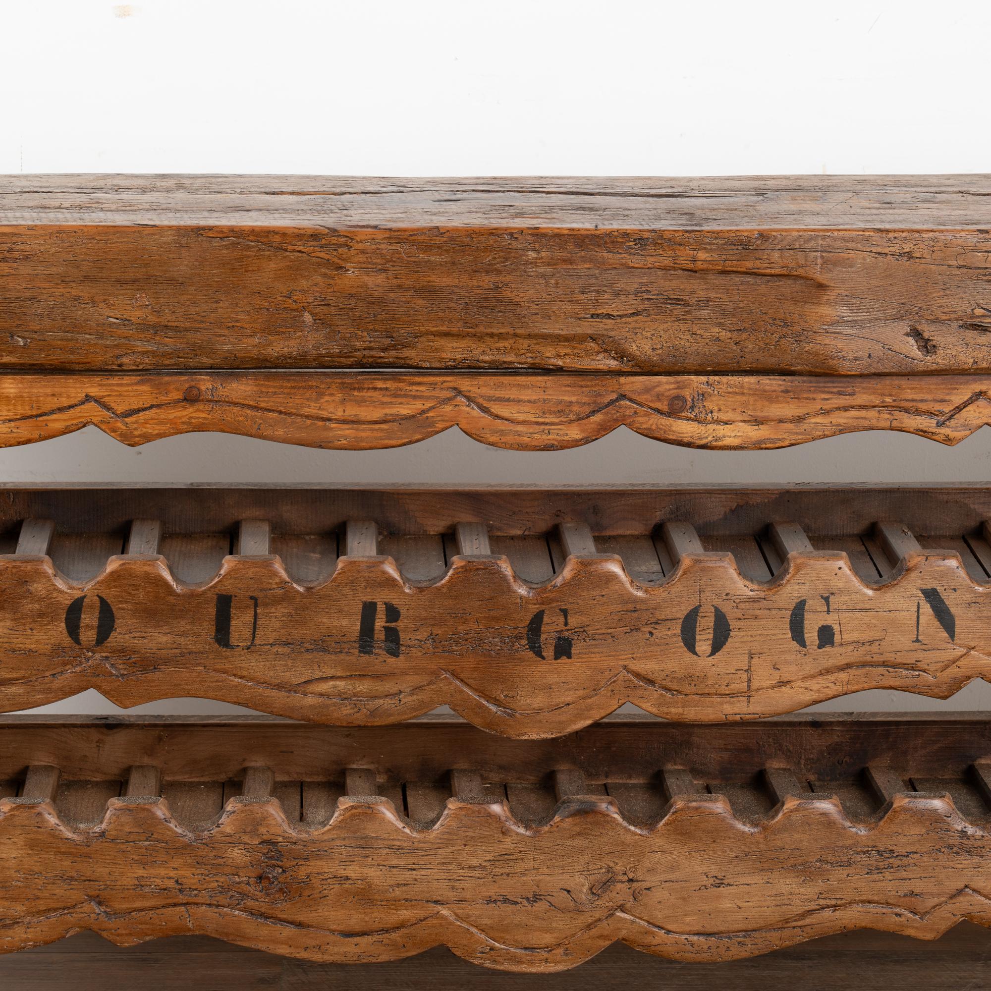 Carpenter's Workbench Console Table With Wine Rack from France, circa 1880 1