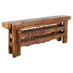 Carpenter's Workbench Console Table With Wine Rack from France, circa 1880