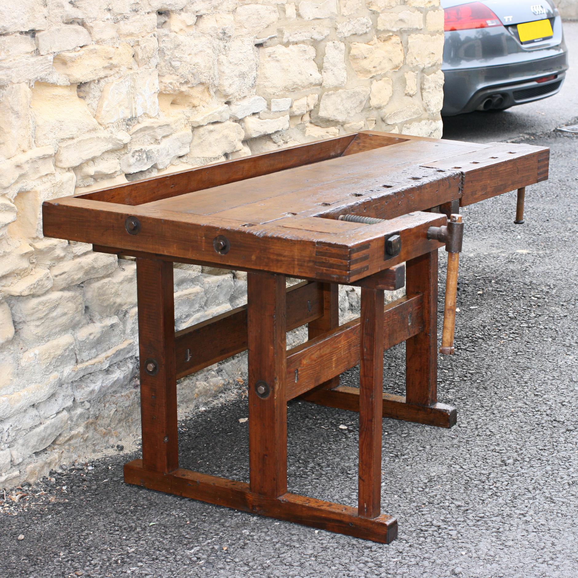 Antique Carpenter's Workbench, Solid Wood, German In Good Condition In Oxfordshire, GB