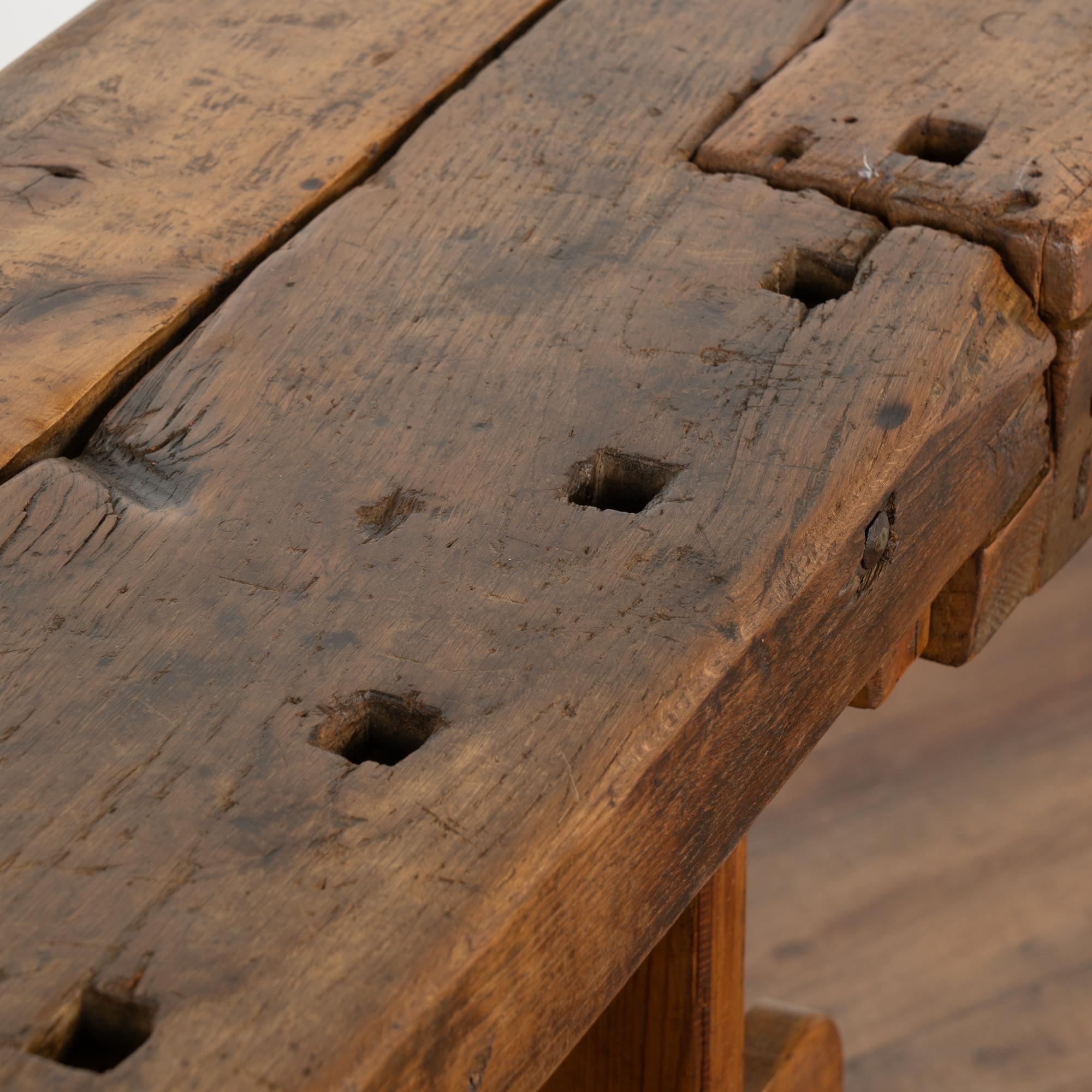 Carpenters Workbench Rustic Narrow Console Table, Denmark circa 1900's 2