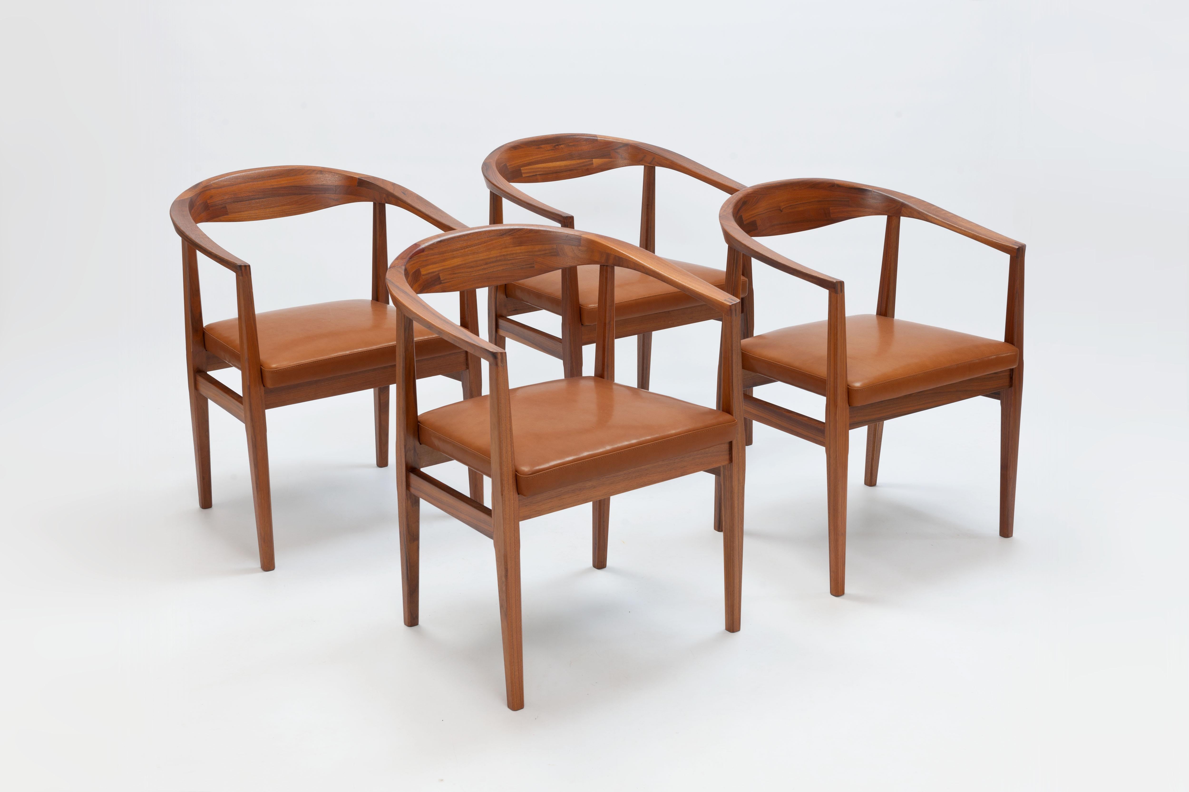 Walnut Dining Chairs by Eyjolfur Augustsson by HJ. Jackson 'Hjalmar Jackson' 3