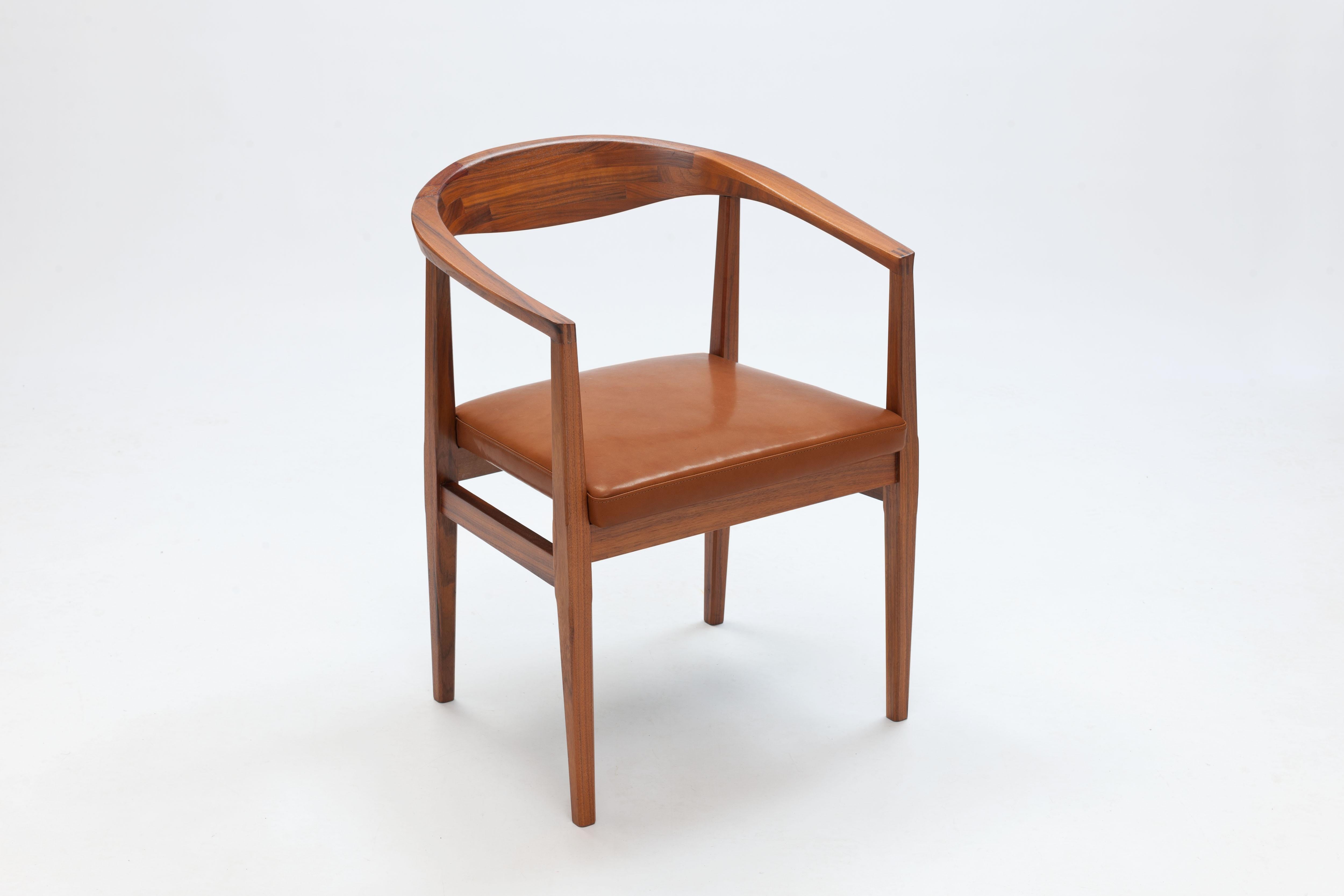 Scandinavian Modern Walnut Dining Chairs by Eyjolfur Augustsson by HJ. Jackson 'Hjalmar Jackson' For Sale