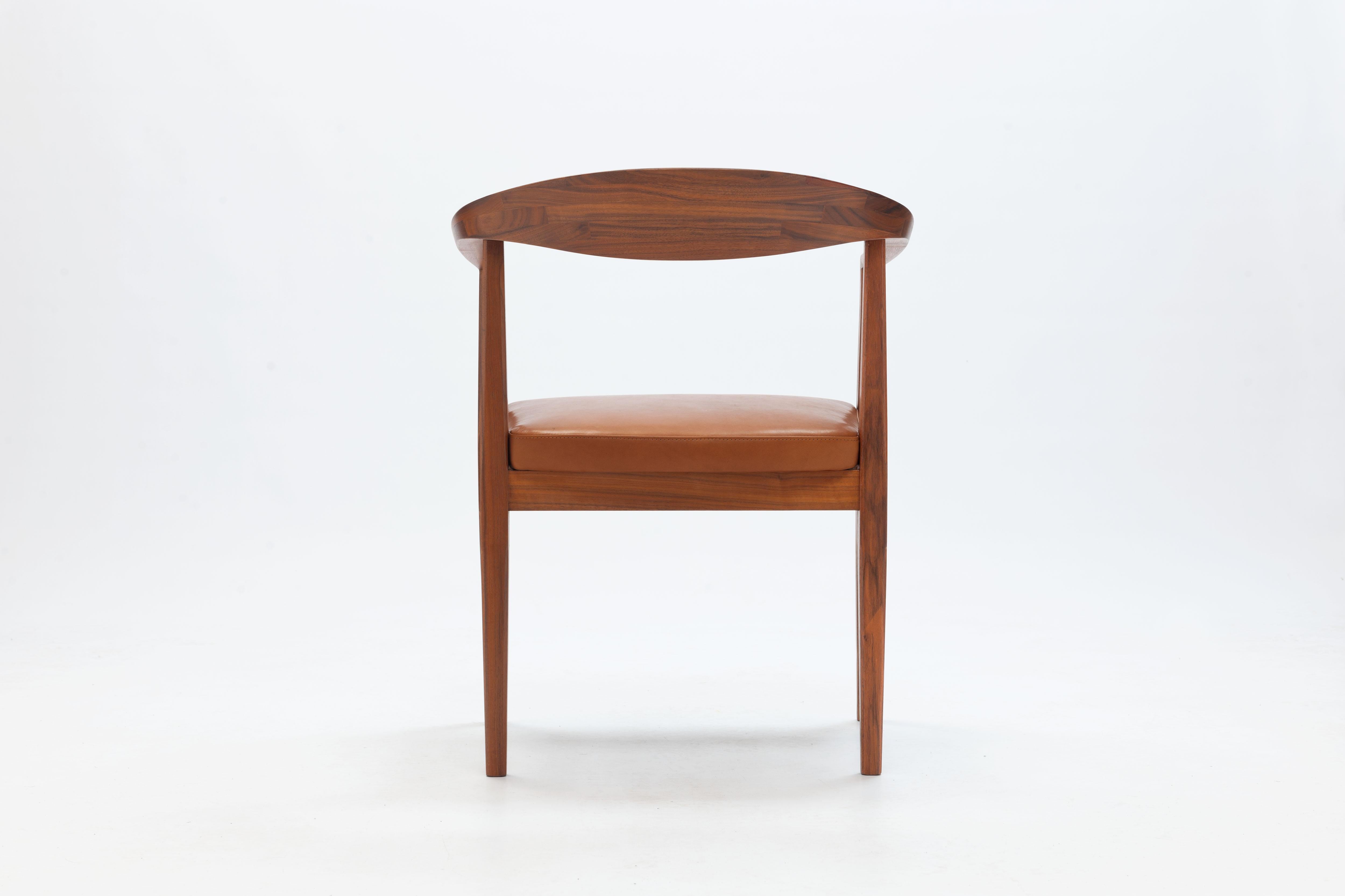 Mid-20th Century Walnut Dining Chairs by Eyjolfur Augustsson by HJ. Jackson 'Hjalmar Jackson' For Sale