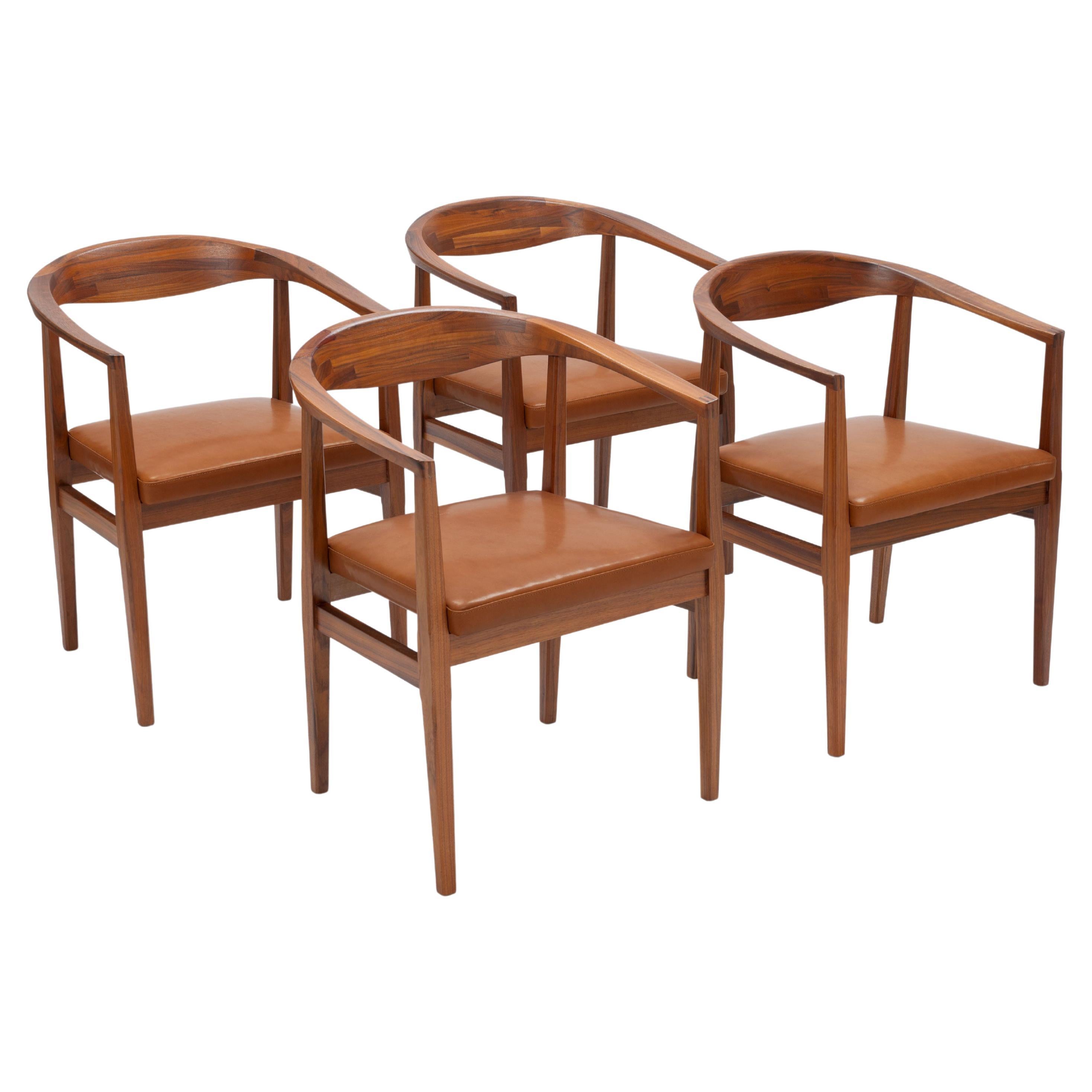 Walnut Dining Chairs by Eyjolfur Augustsson by HJ. Jackson 'Hjalmar Jackson' For Sale
