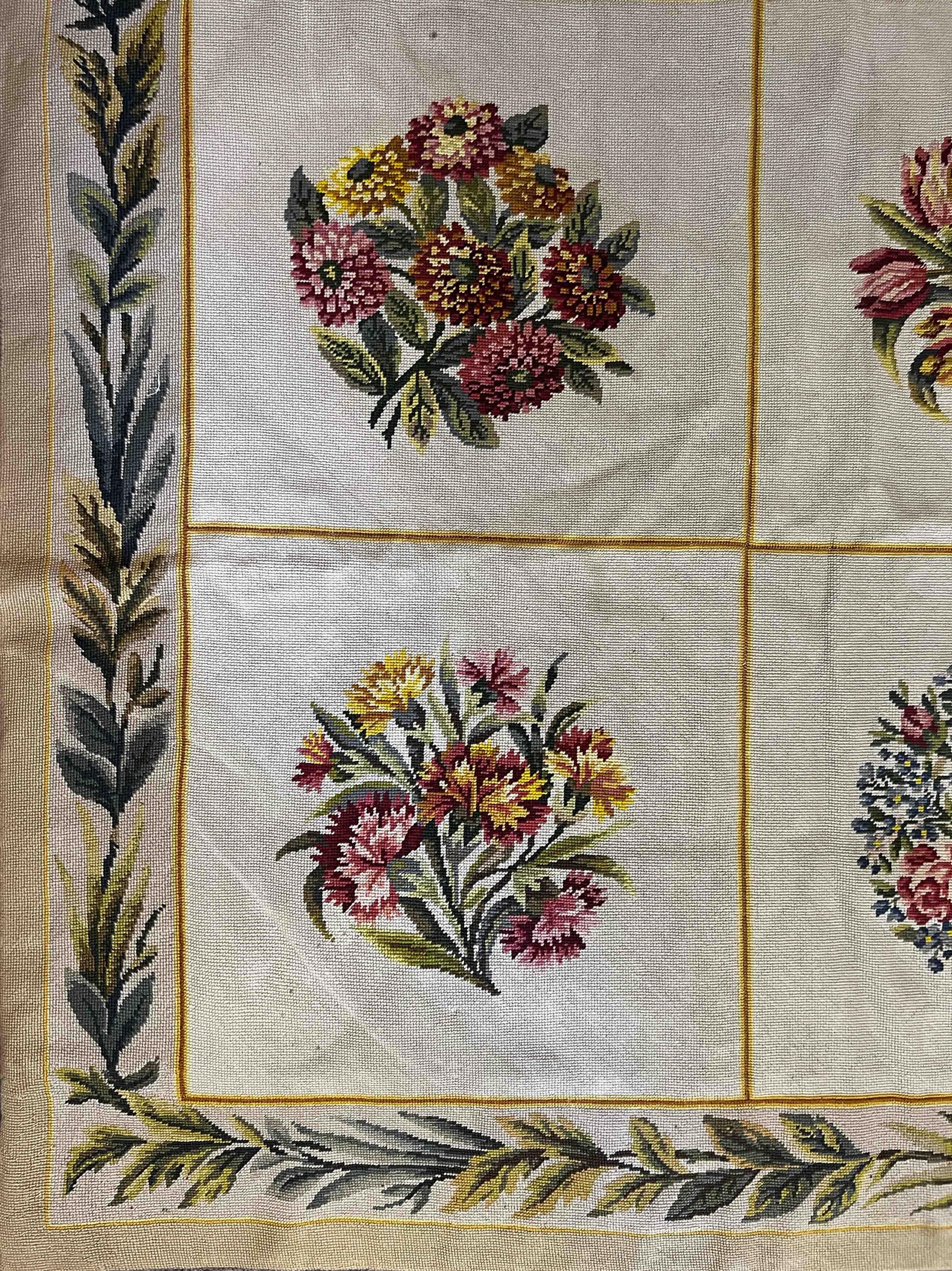 Francese Tappeto Au Petit Point 19TH. Secolo - Dimensioni: 2m80x1m30 - N° 947 in vendita