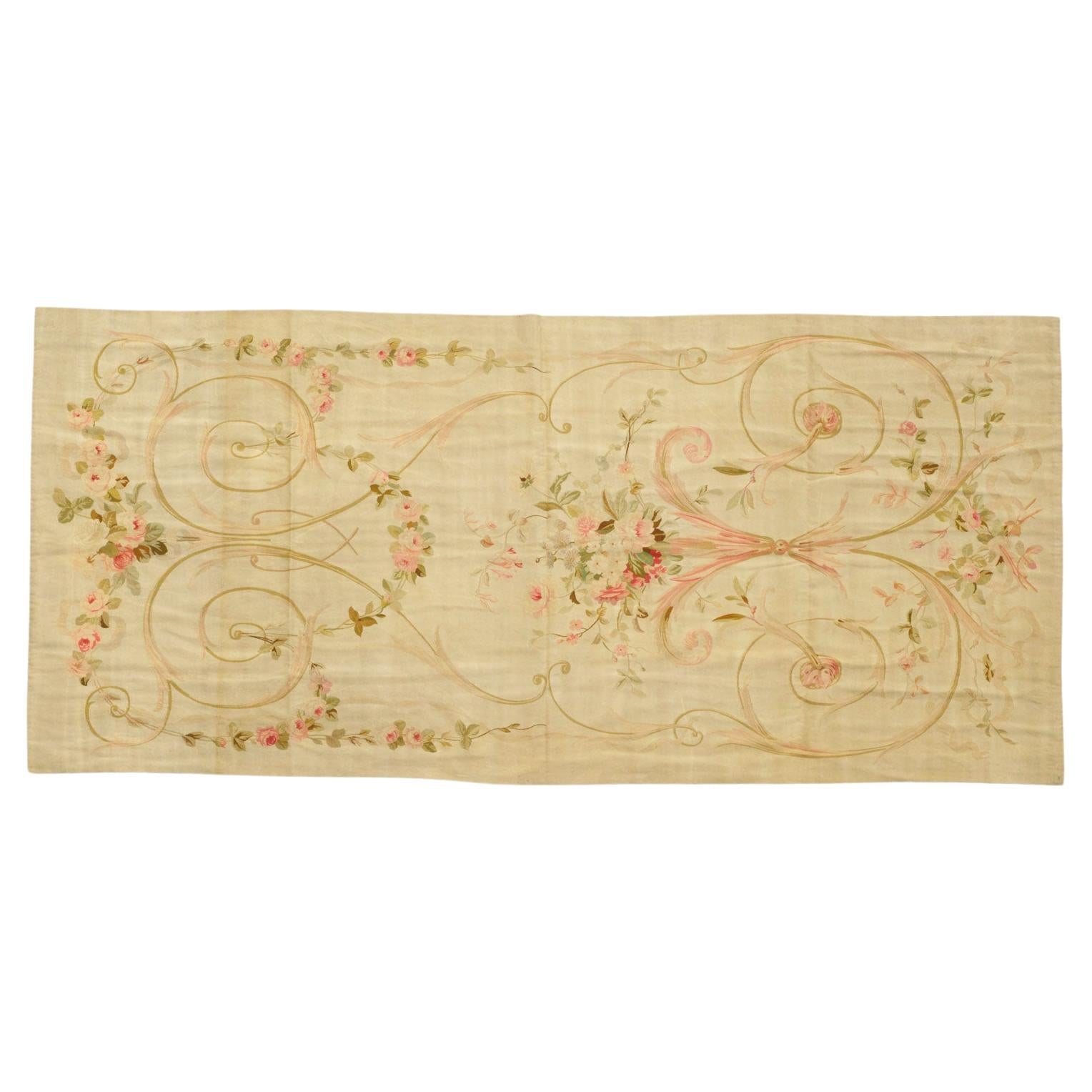 XIX century France - Carpet Aubusson point plat woven For Sale