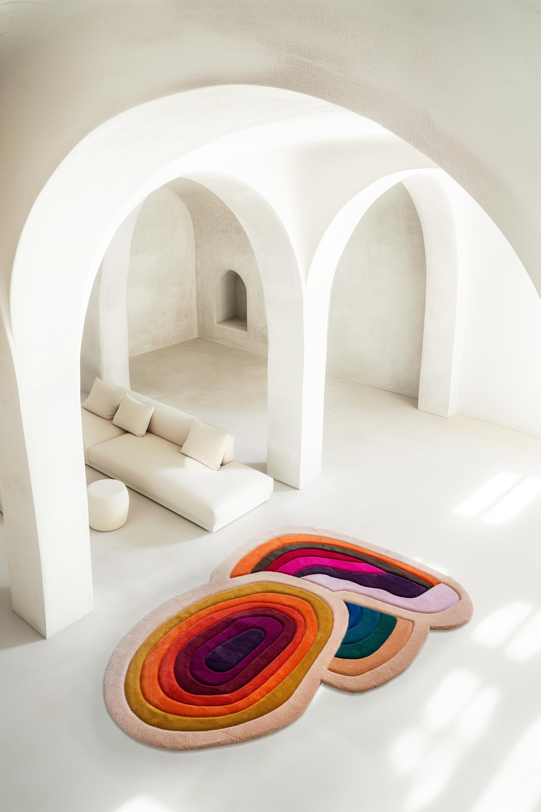 Carpet Bomba by Milla Novo 100% wool Tufted design Rug Inspired by 70s In New Condition For Sale In Bennebroek, NL