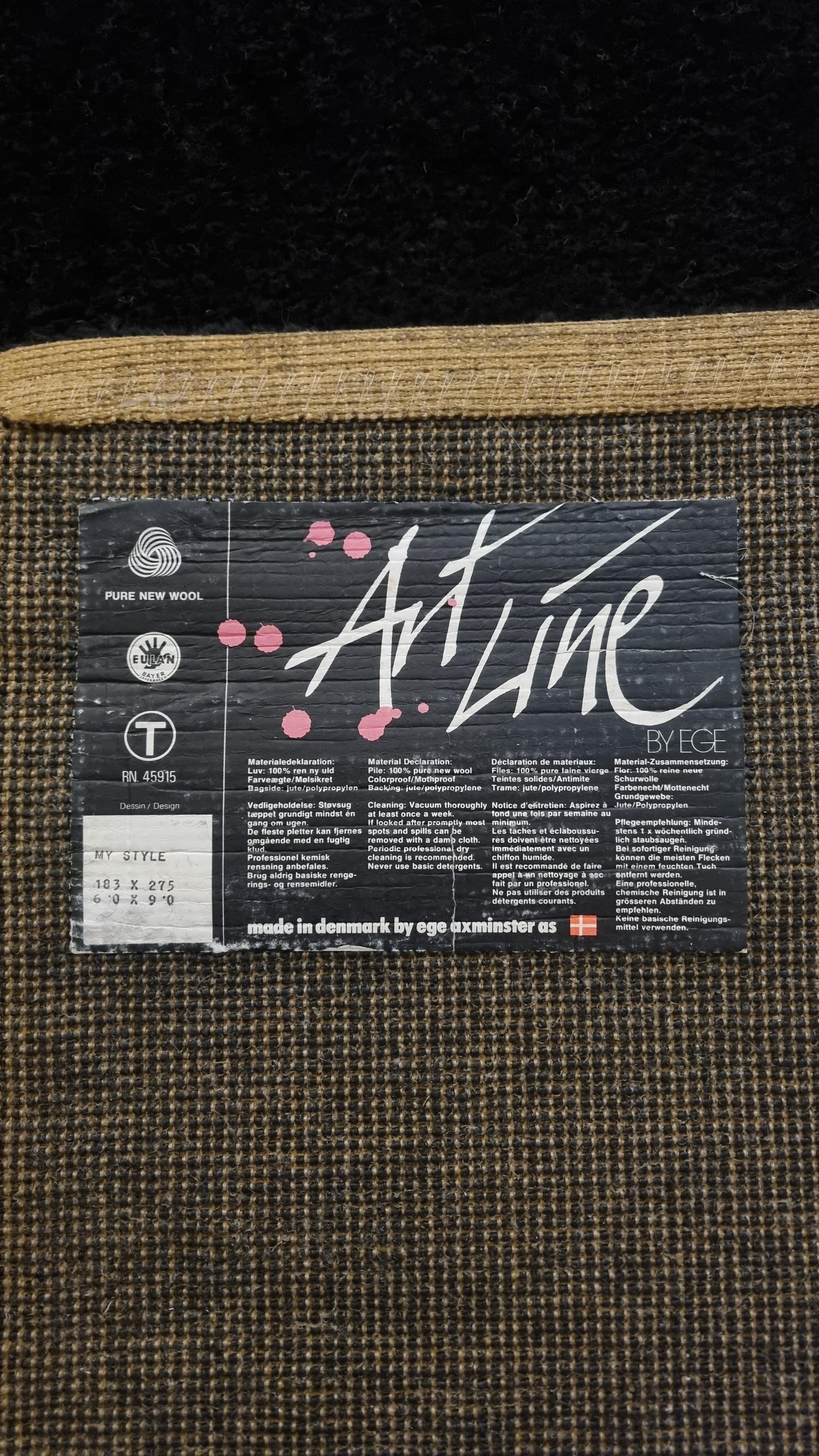 Teppich von Art Line design für EGE Dänemark 1970 im Angebot 2