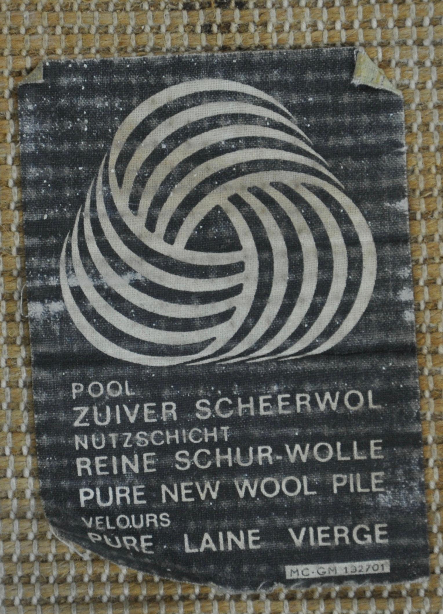 Carpet by B&C. B.v. Tapijtfabriek for Van Den Brink & Campman, 1970s 2