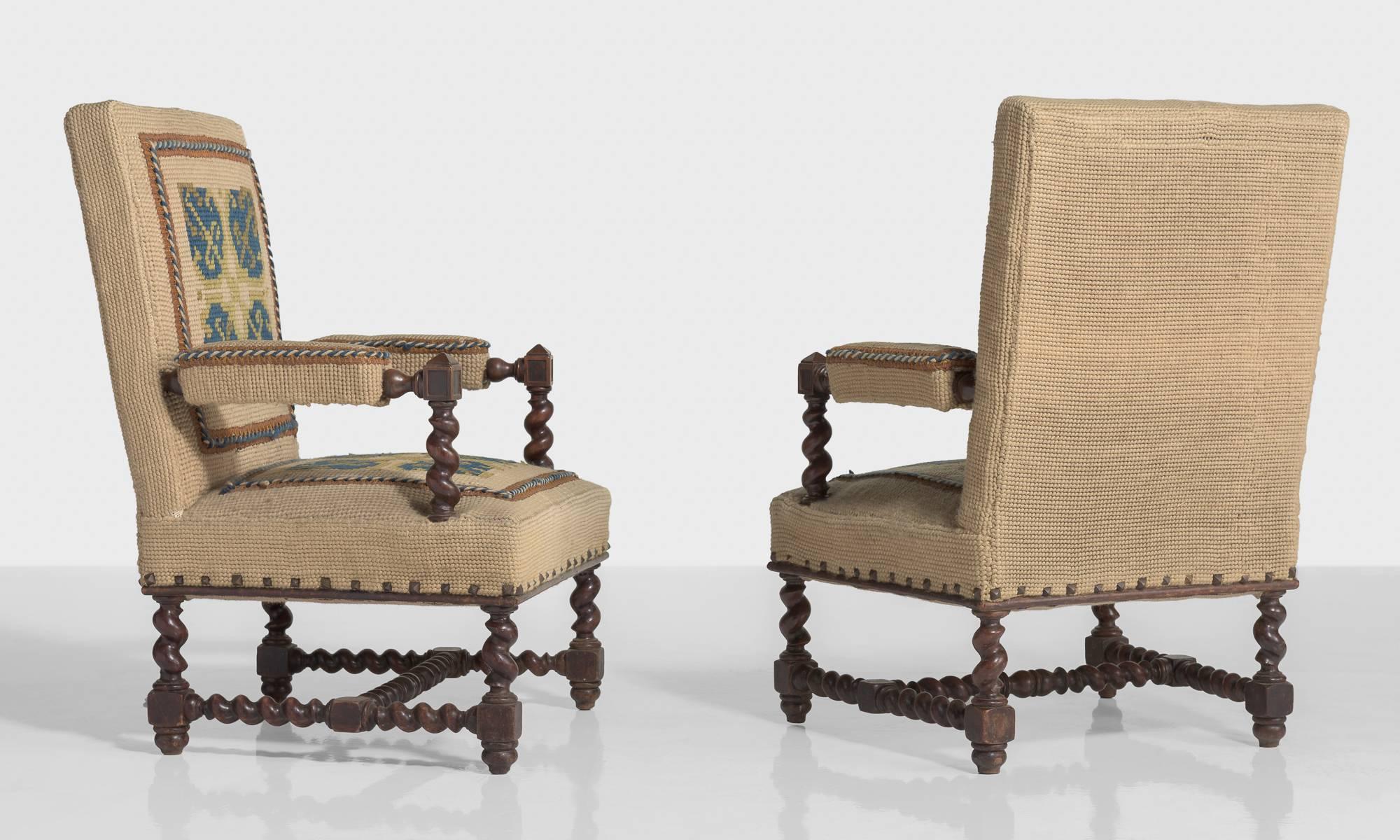 French Carpet Chairs, France, circa 1890