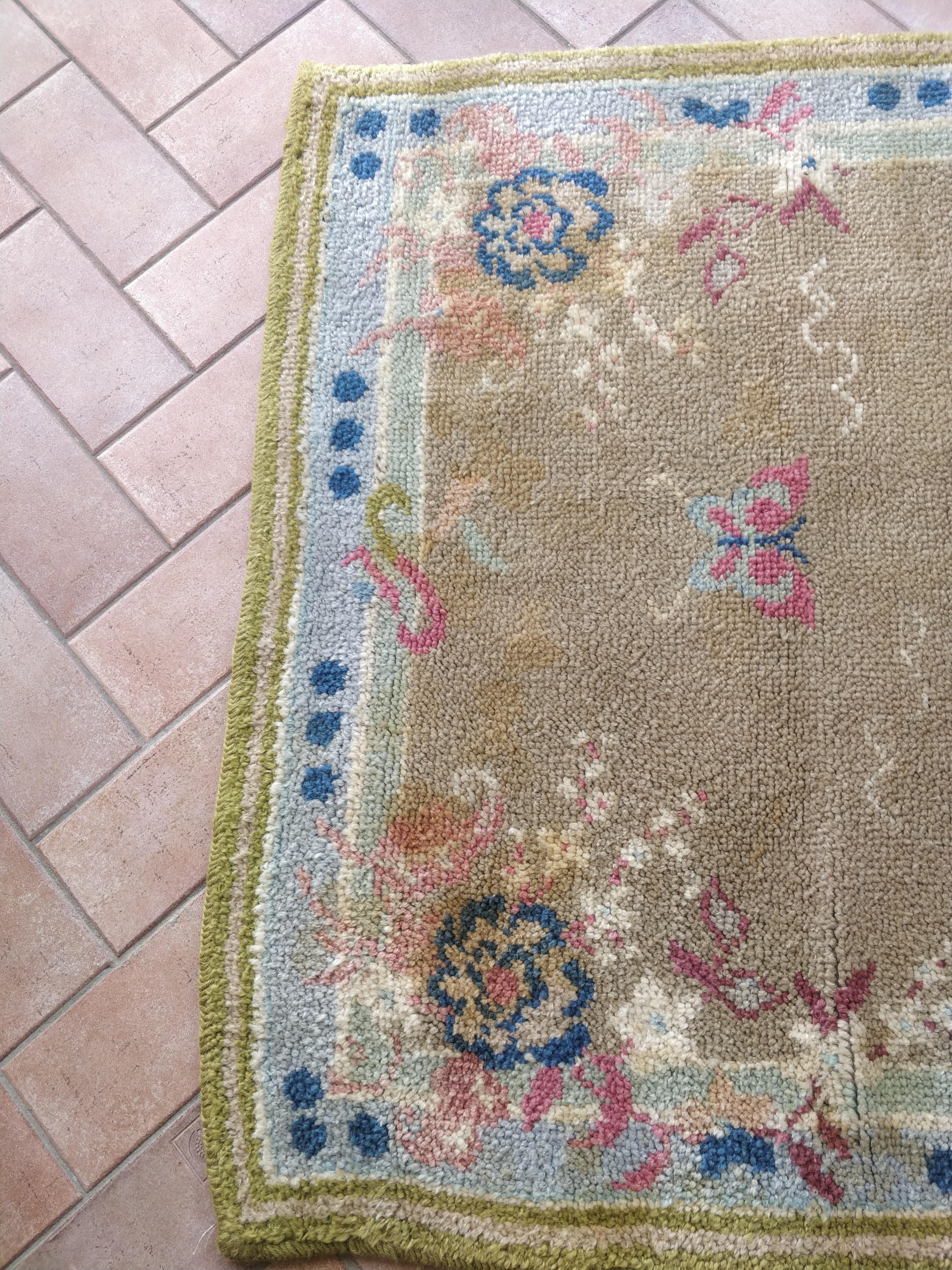Hand-Knotted Carpet Cogolin France  Vintage wool Hand knotted  130 x 190  For Sale