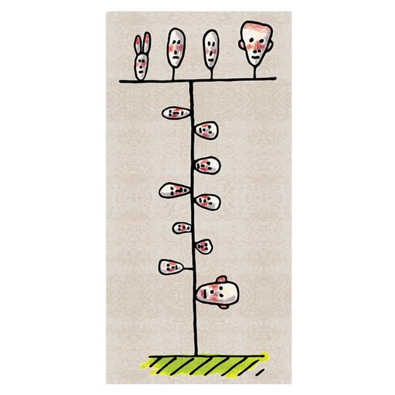 Carpet Family Tree in Non-slip Polyester & Polyamide by Andrea Branzi