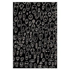 Tappeto Floating Faces Nero in Poliestere e Poliammide Antiscivolo di Andrea Branzi