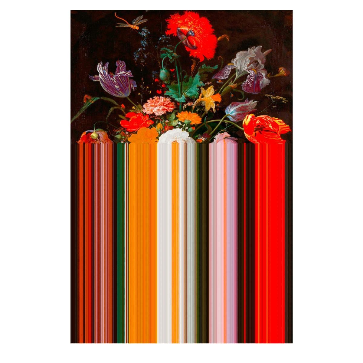 Belgian Carpet Glitch Red Rectangular in Non-slip Polyester & Polyamide For Sale