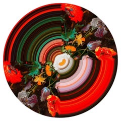 Carpet Glitch Round Half in Non-slip Polyester & Polyamide by Richard Hutten