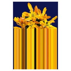 Alfombra Glitch Amarillo Rectangular en Poliéster y Poliamida Antideslizante