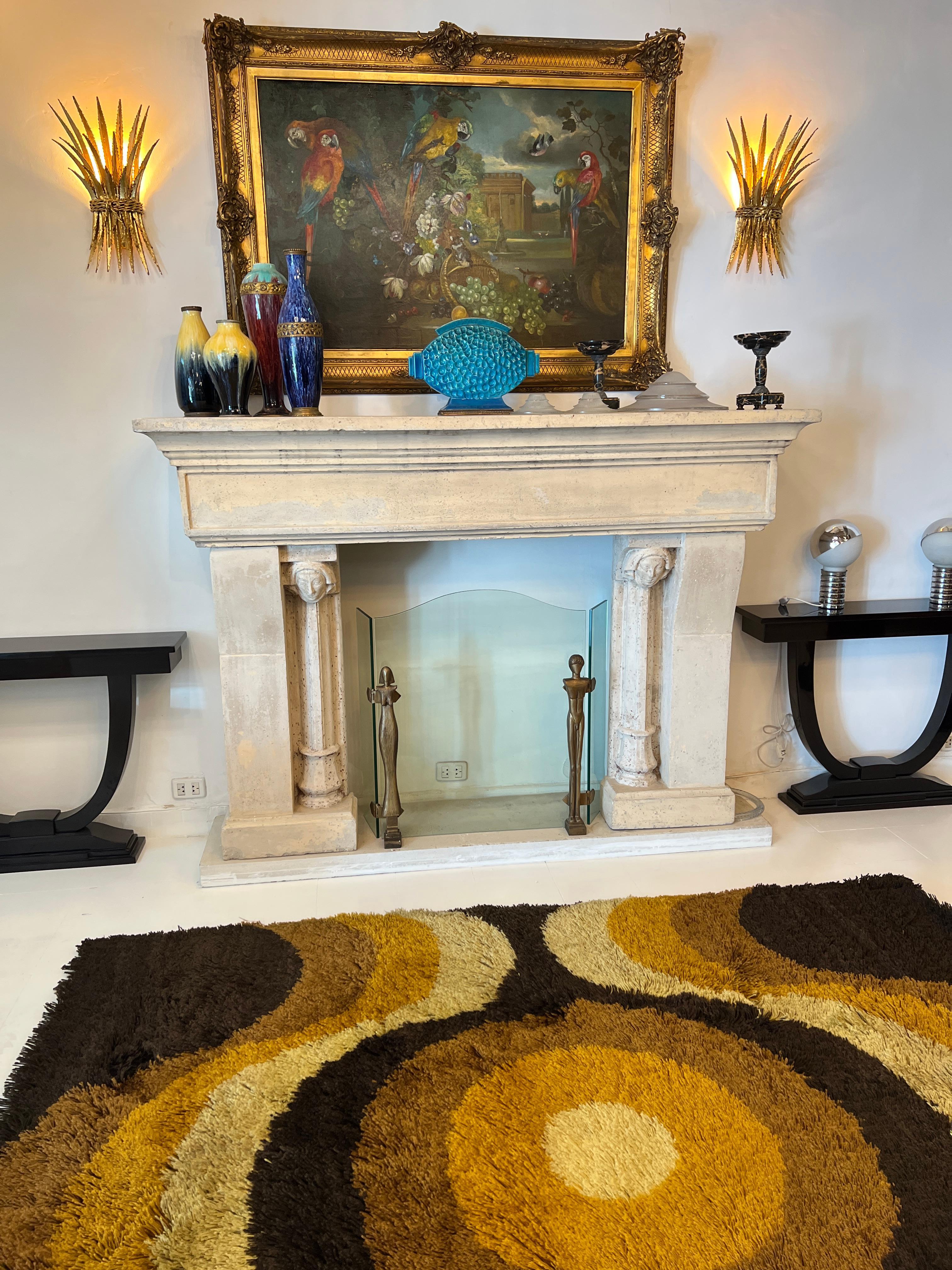 Carpet in yellow, orange and brown, 1960 For Sale 4