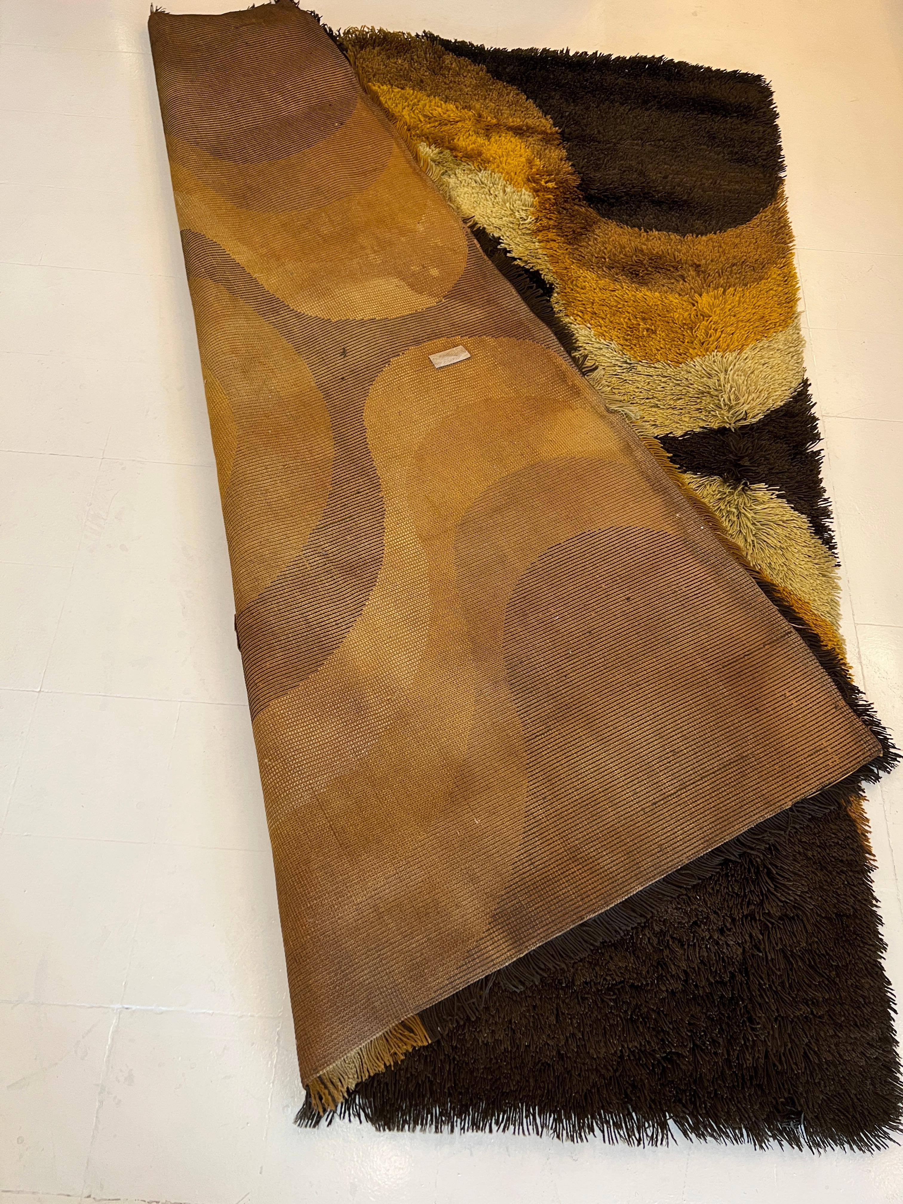 Carpet in yellow, orange and brown, 1960 For Sale 11